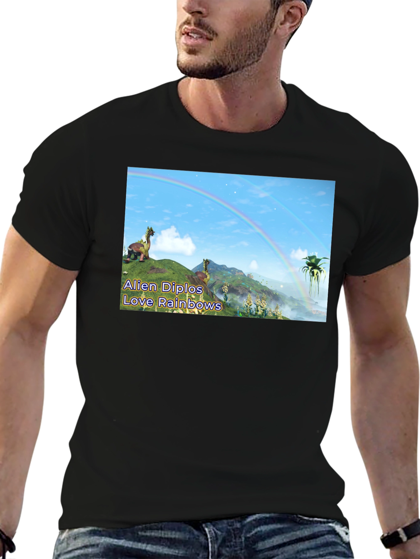 Alien Diplos Love Rainbows Graphic T-Shirt