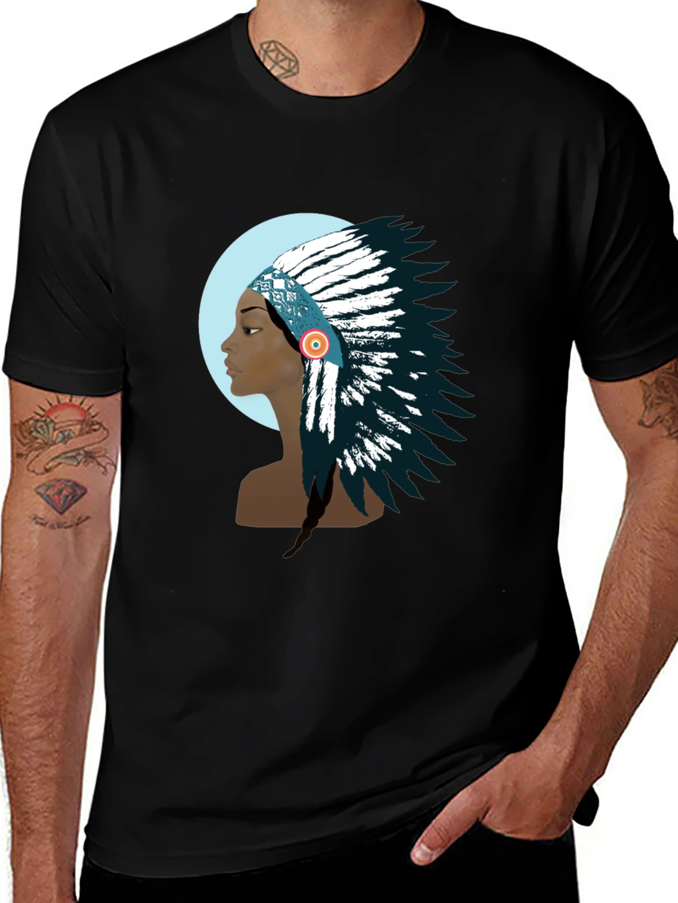 Native American Headdress T-Shirt - Unique Graphic Tee