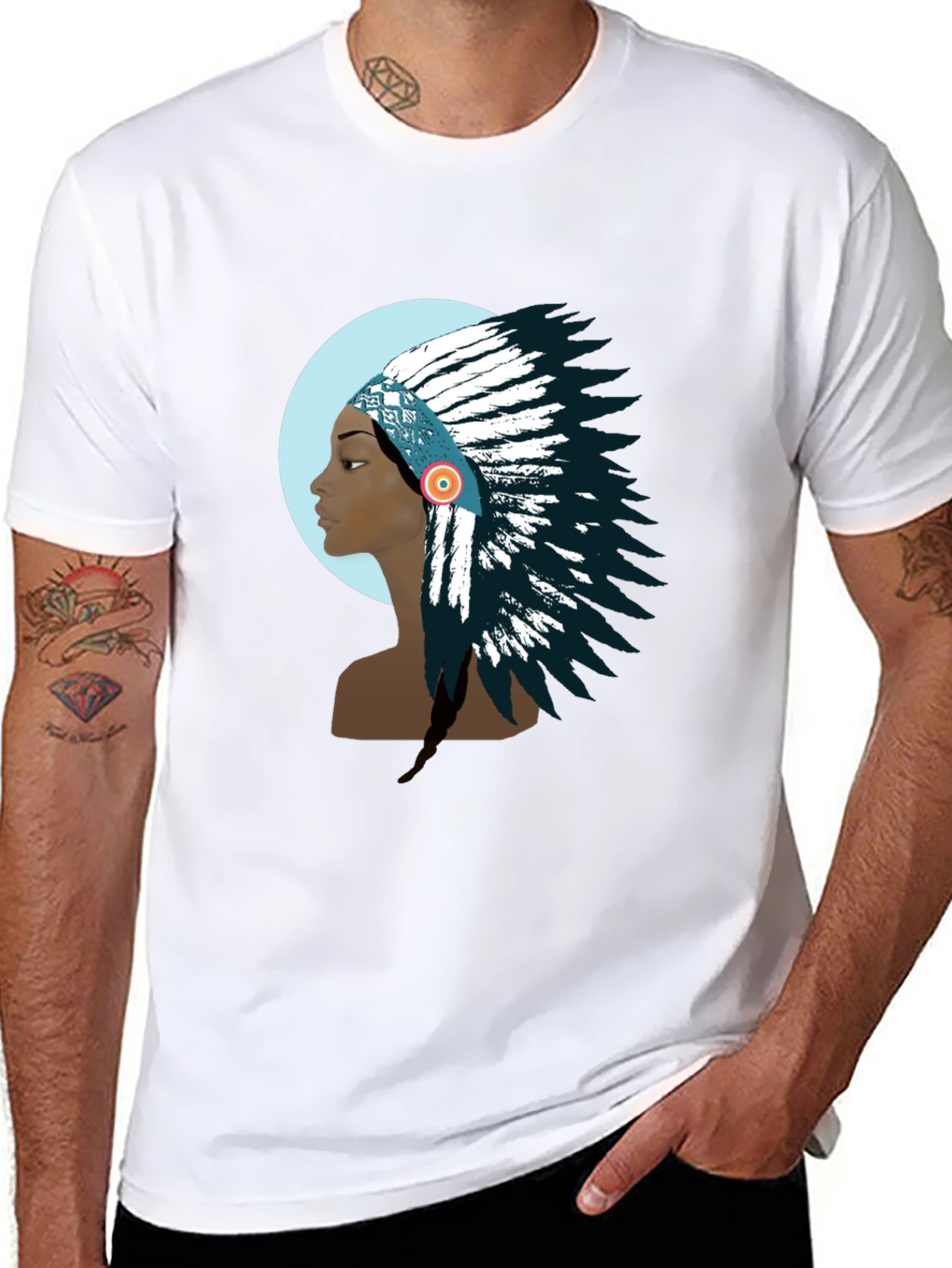 Native American Headdress T-Shirt - Unique Graphic Tee
