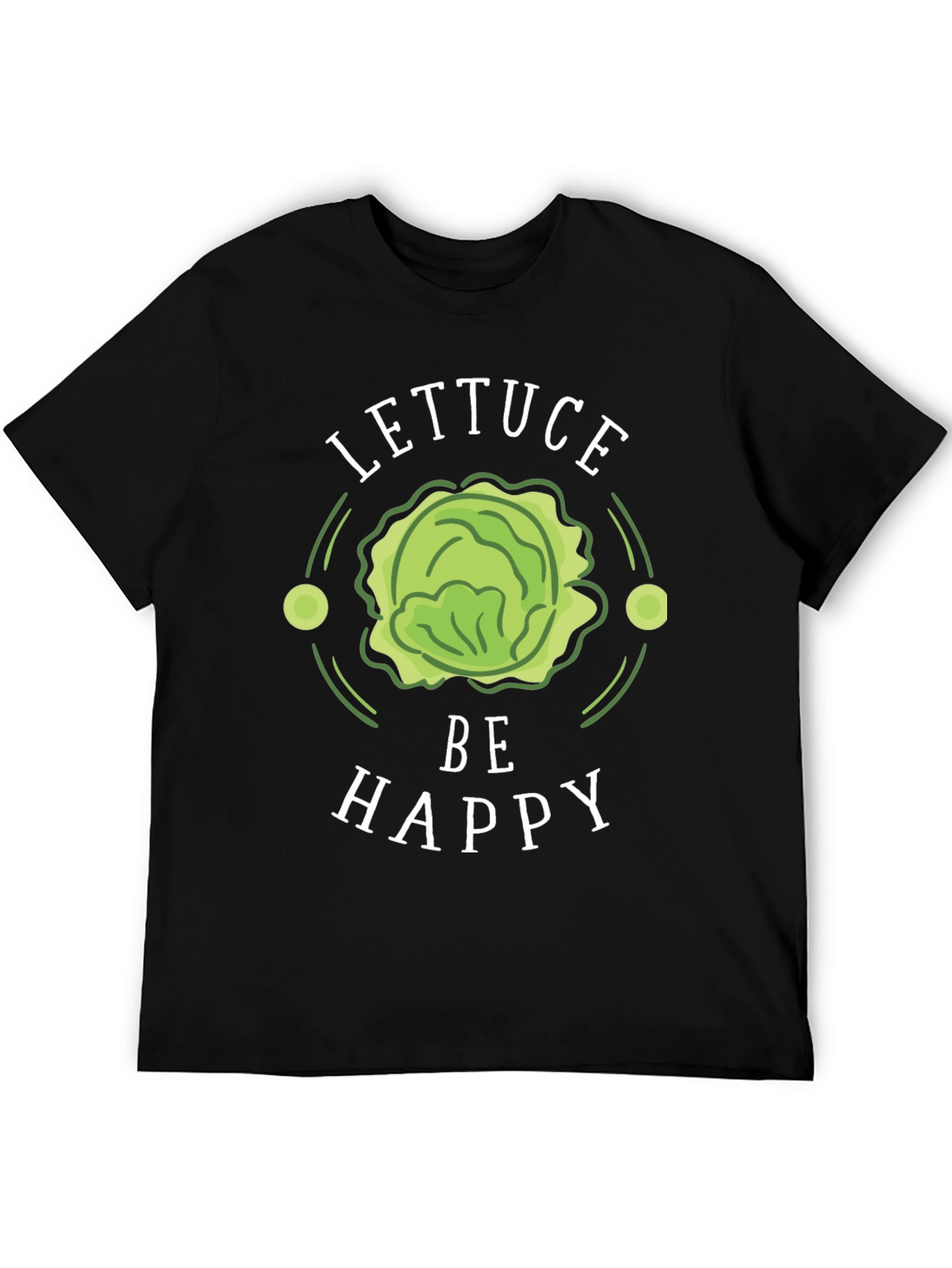 Lettuce Be Happy Graphic Tee - Fun Veggie T-Shirt