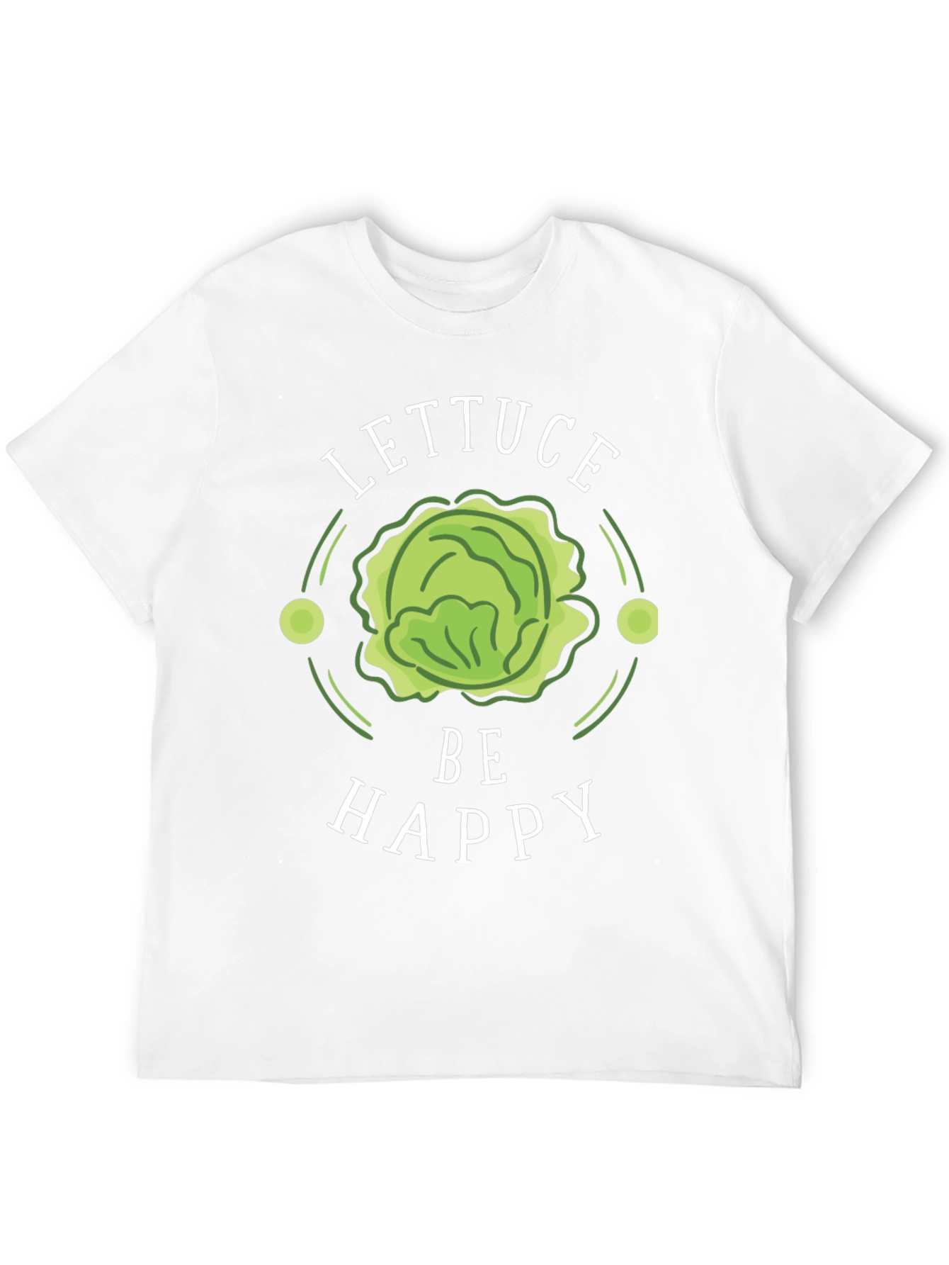 Lettuce Be Happy Graphic Tee - Fun Veggie T-Shirt