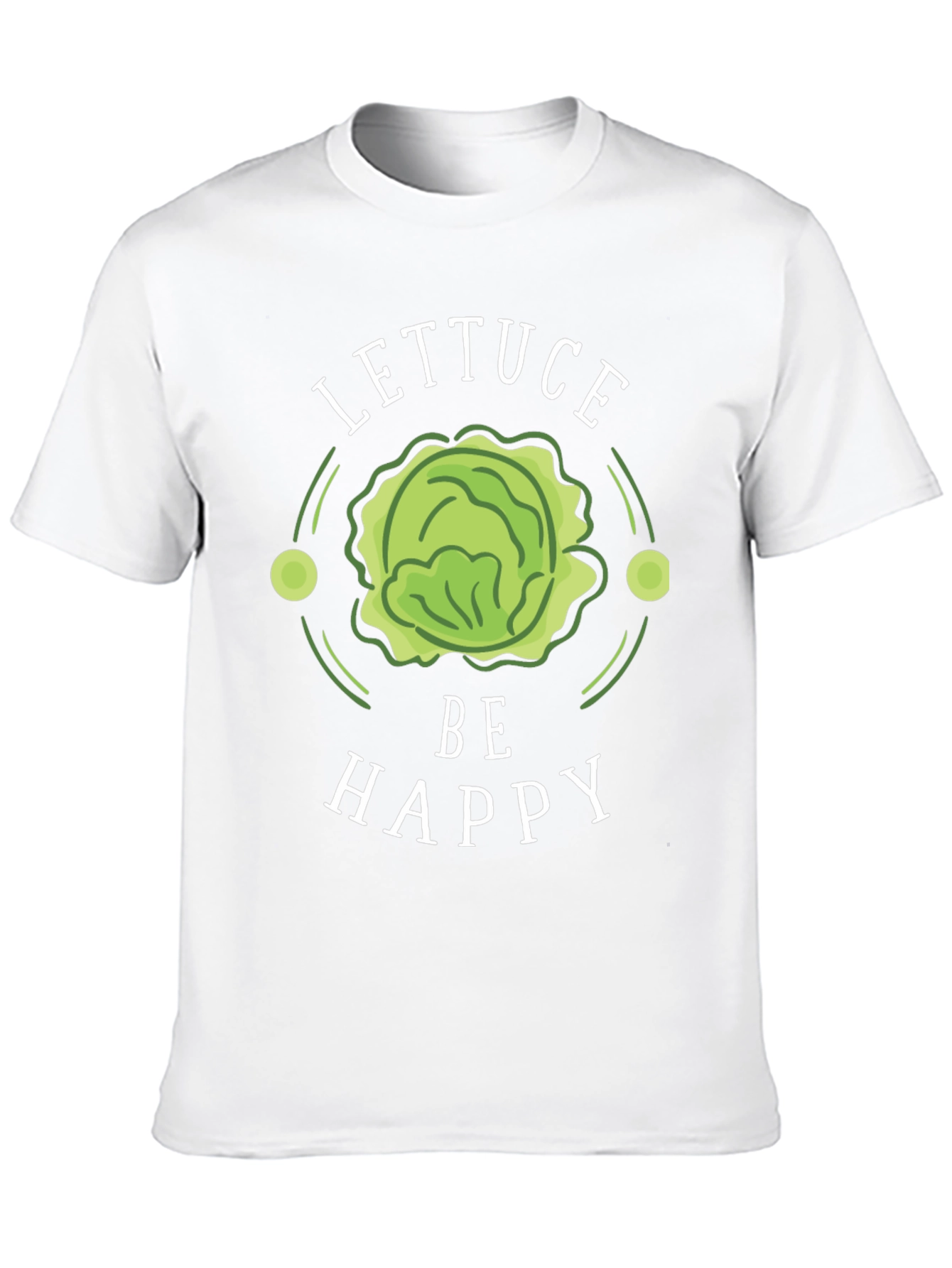 Lettuce Be Happy Graphic Tee - Fun Veggie T-Shirt