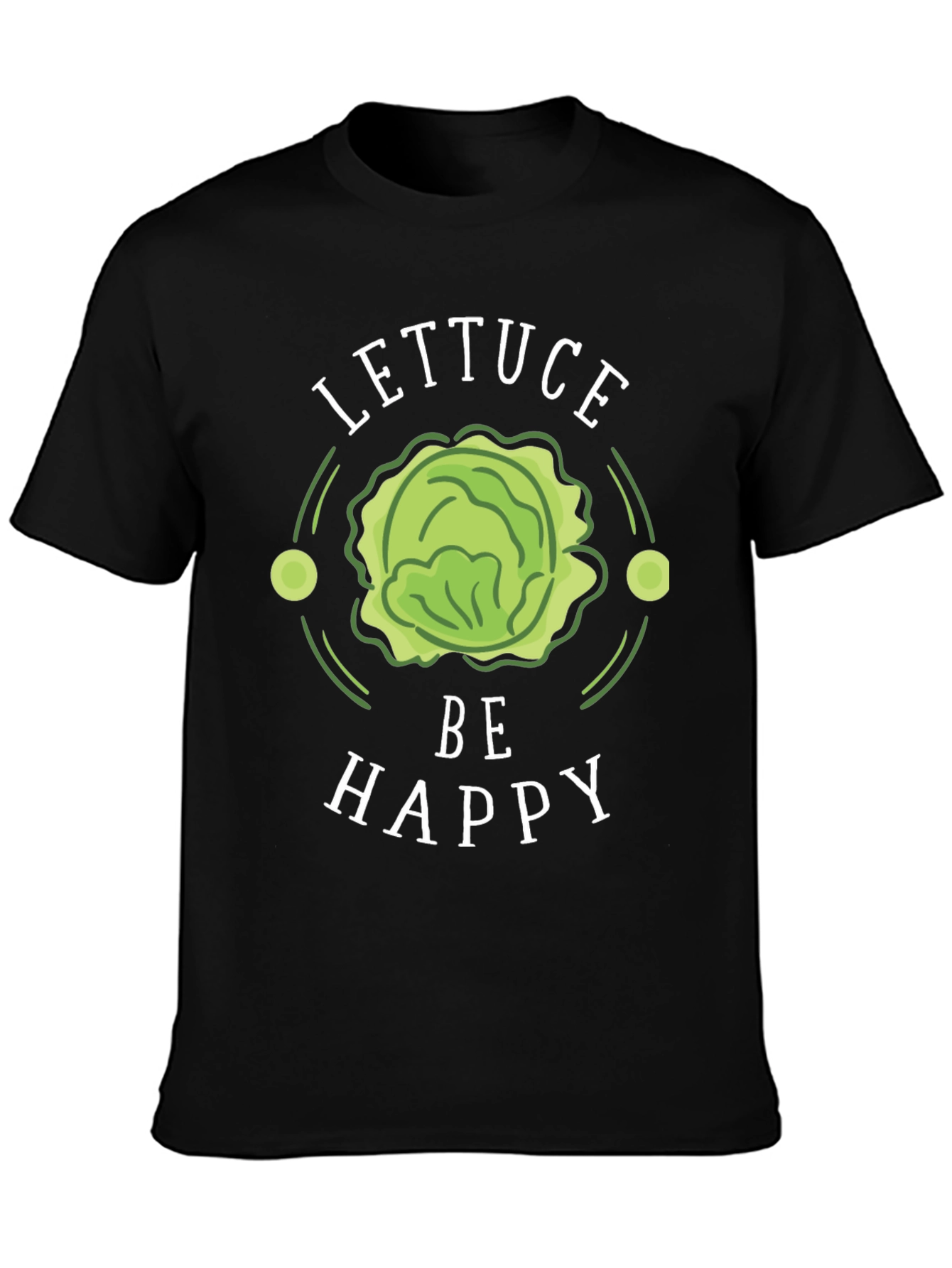 Lettuce Be Happy Graphic Tee - Fun Veggie T-Shirt