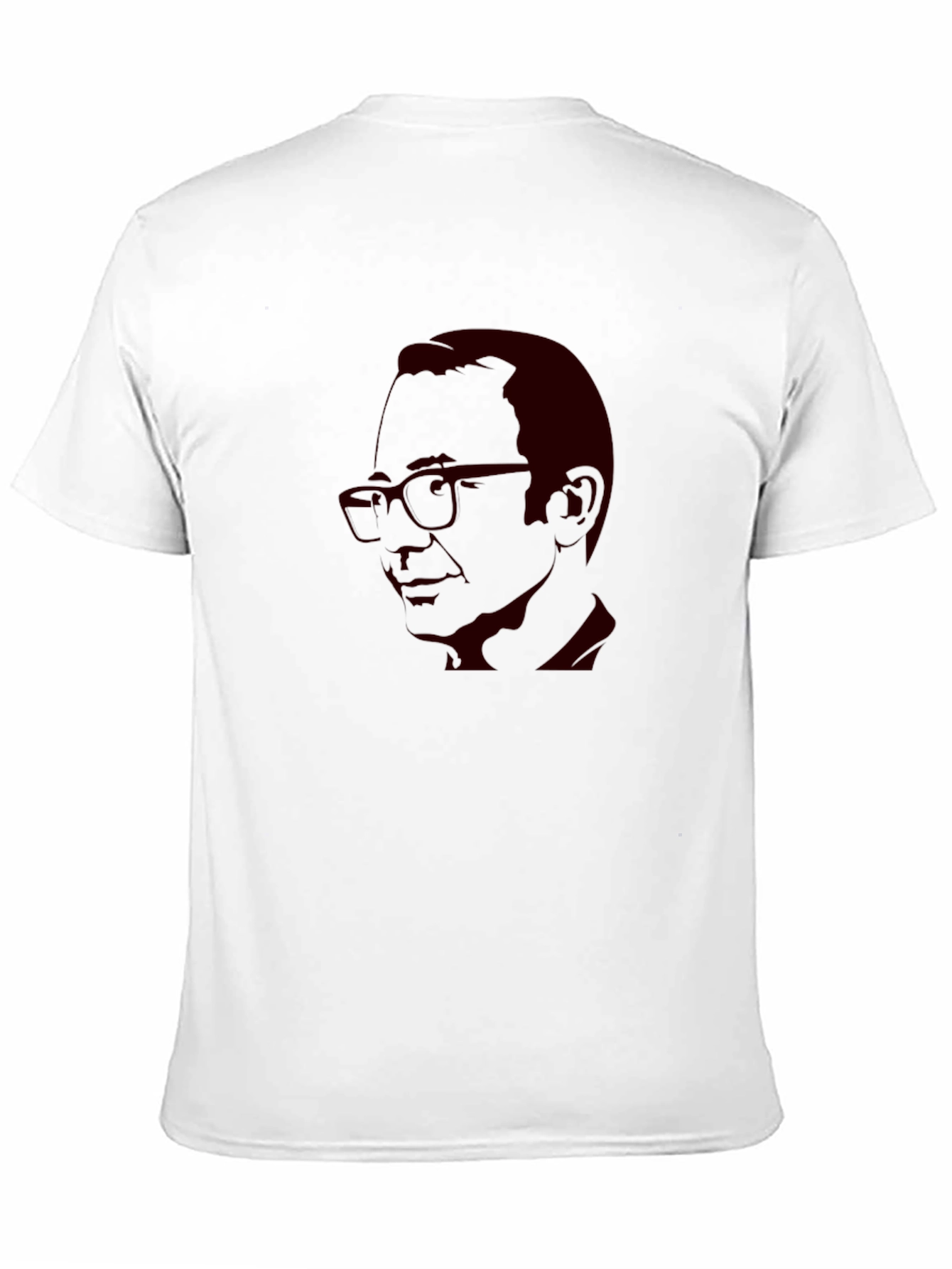 Black T-Shirt with Retro Portrait Design