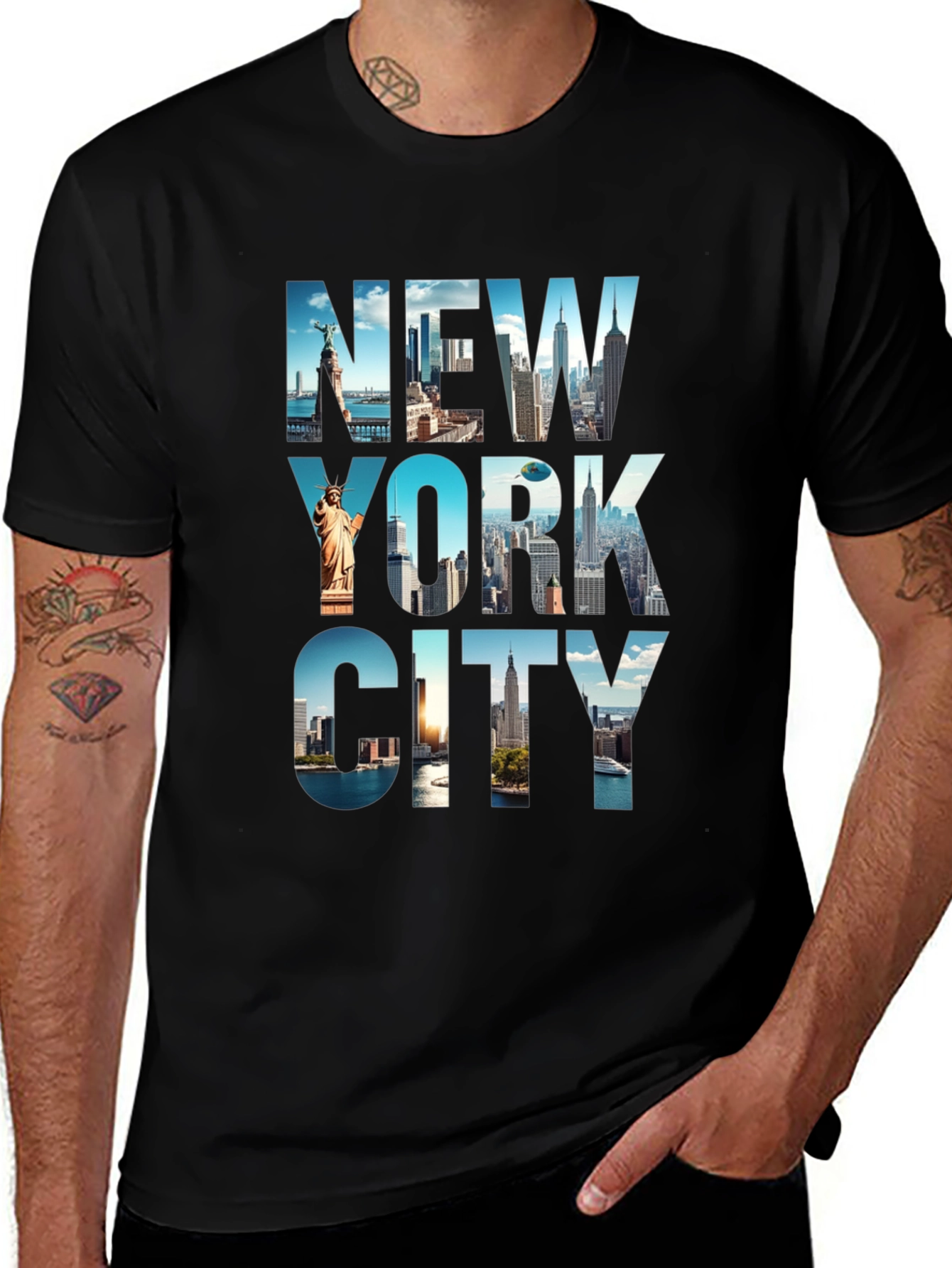 New York City Skyline Graphic Print T-Shirt