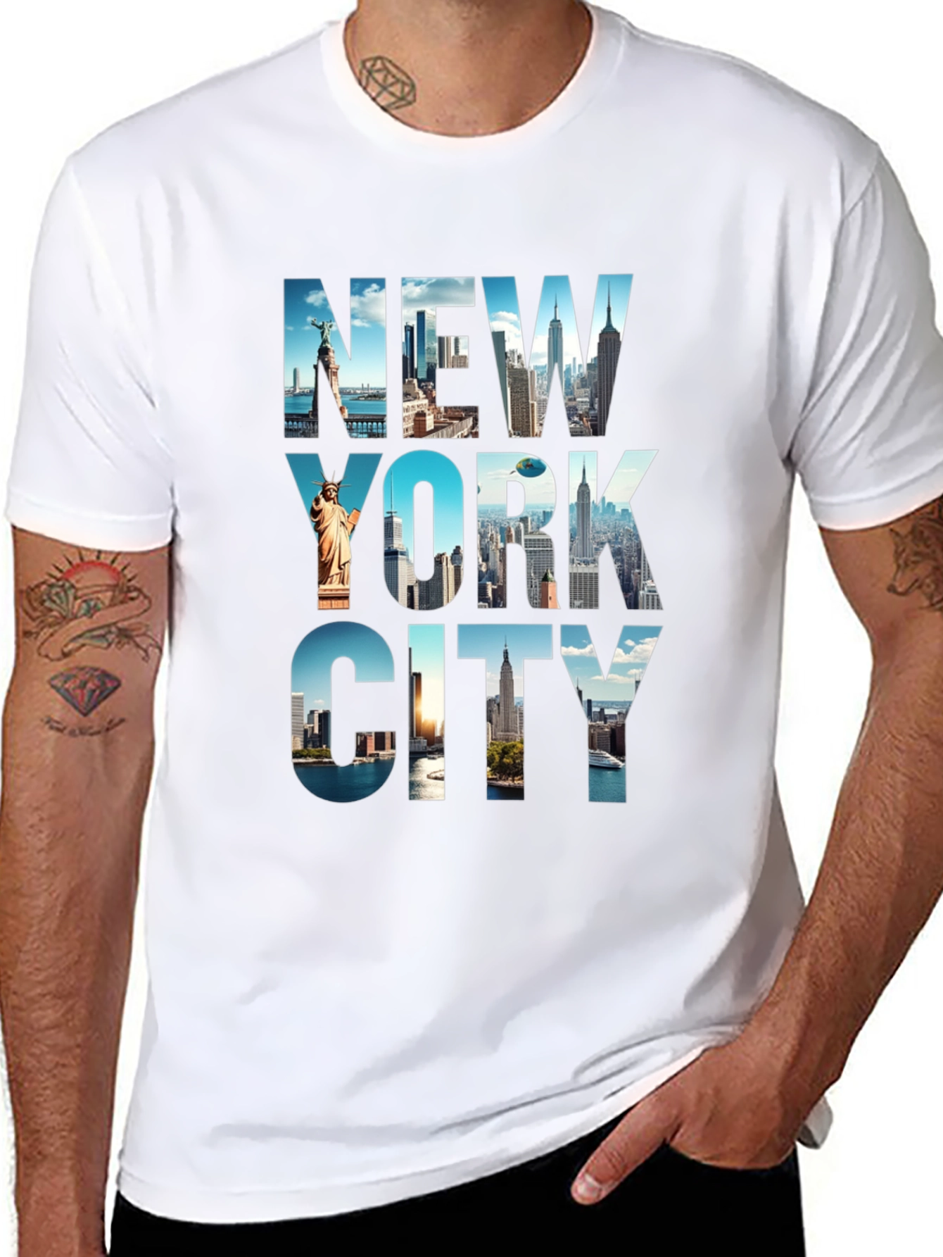 New York City Skyline Graphic Print T-Shirt