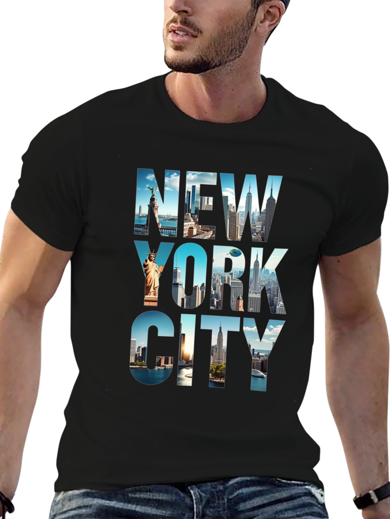 New York City Skyline Graphic Print T-Shirt