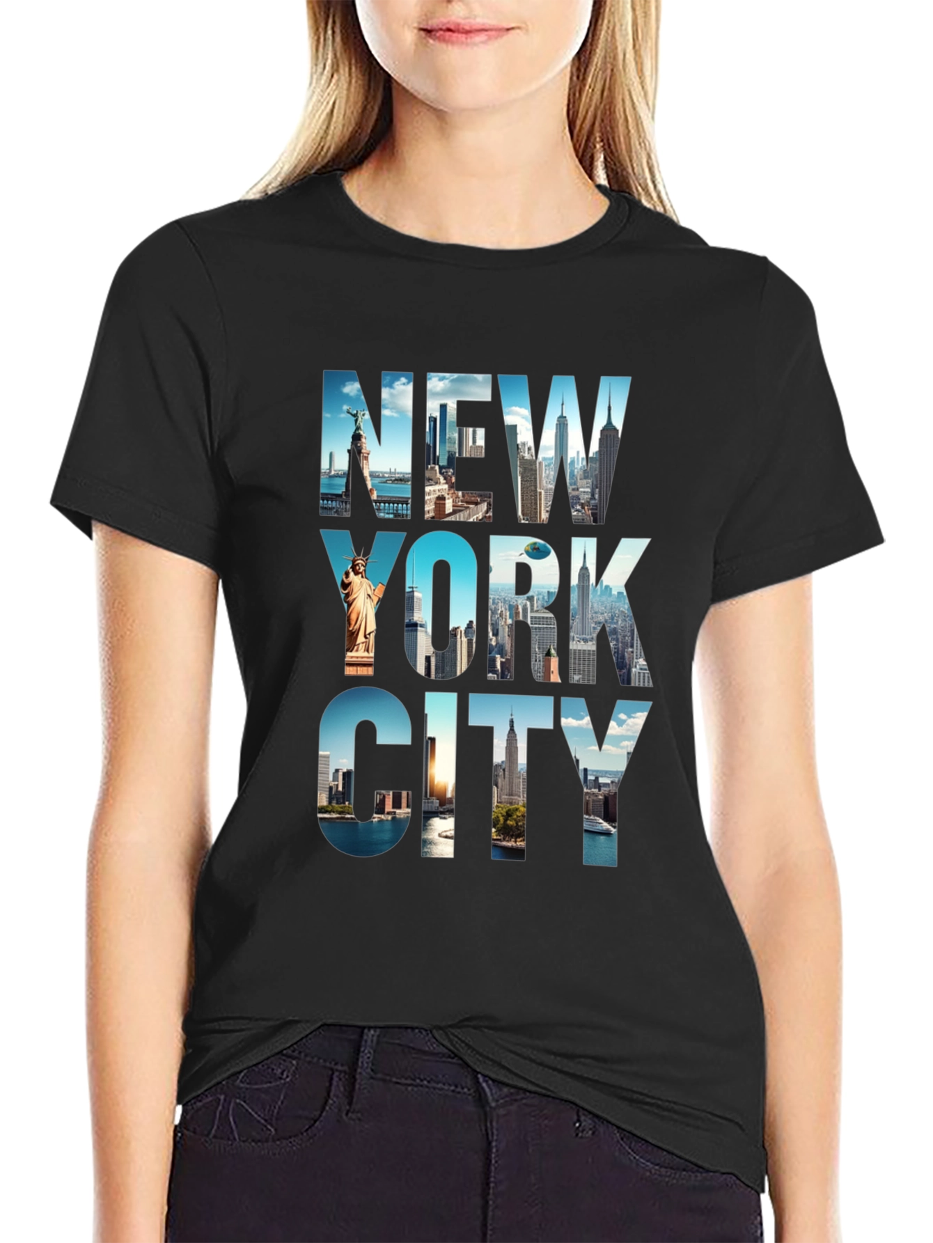 New York City Skyline Graphic Print T-Shirt
