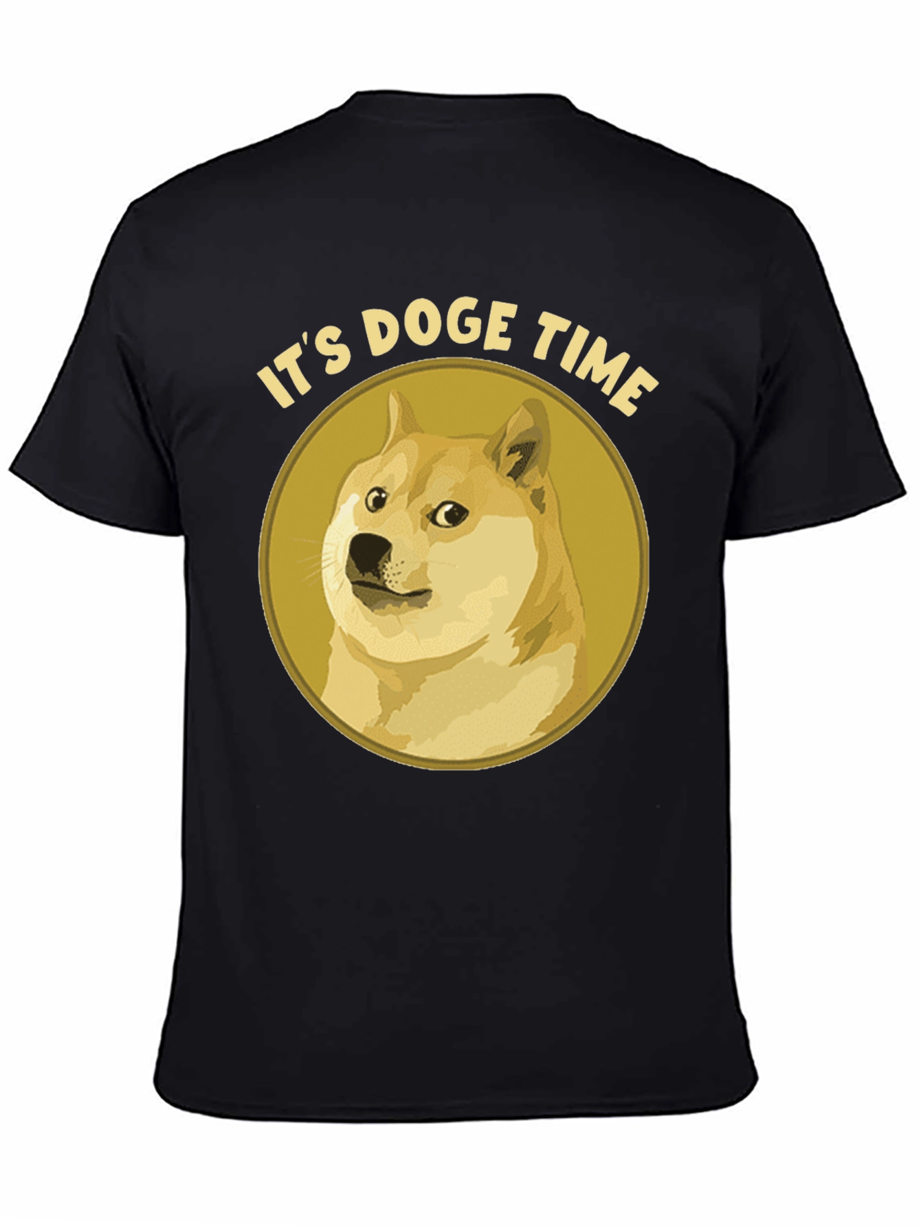 Its Doge Time! Black Crew Neck T-Shirt