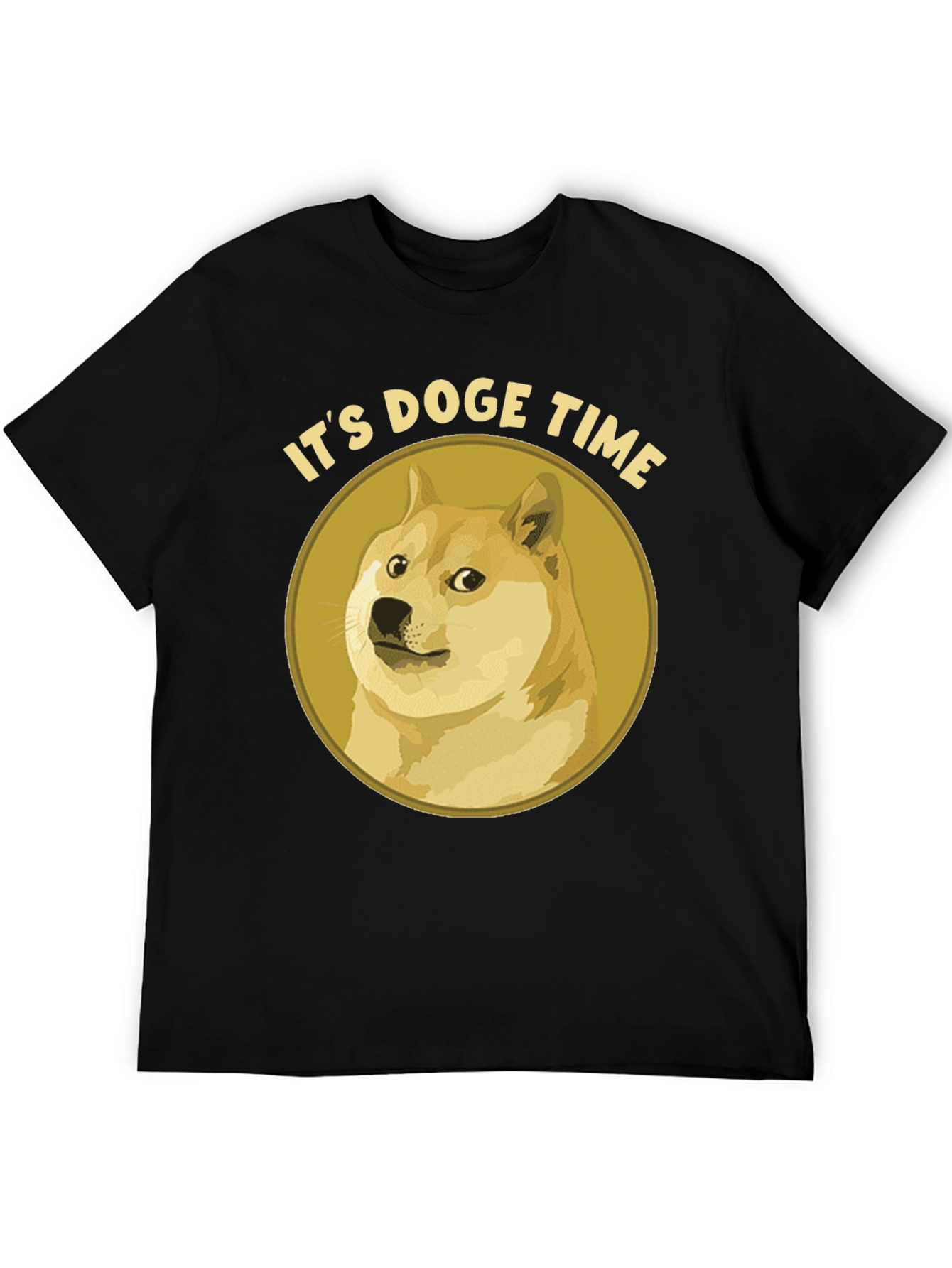 Its Doge Time! Black Crew Neck T-Shirt