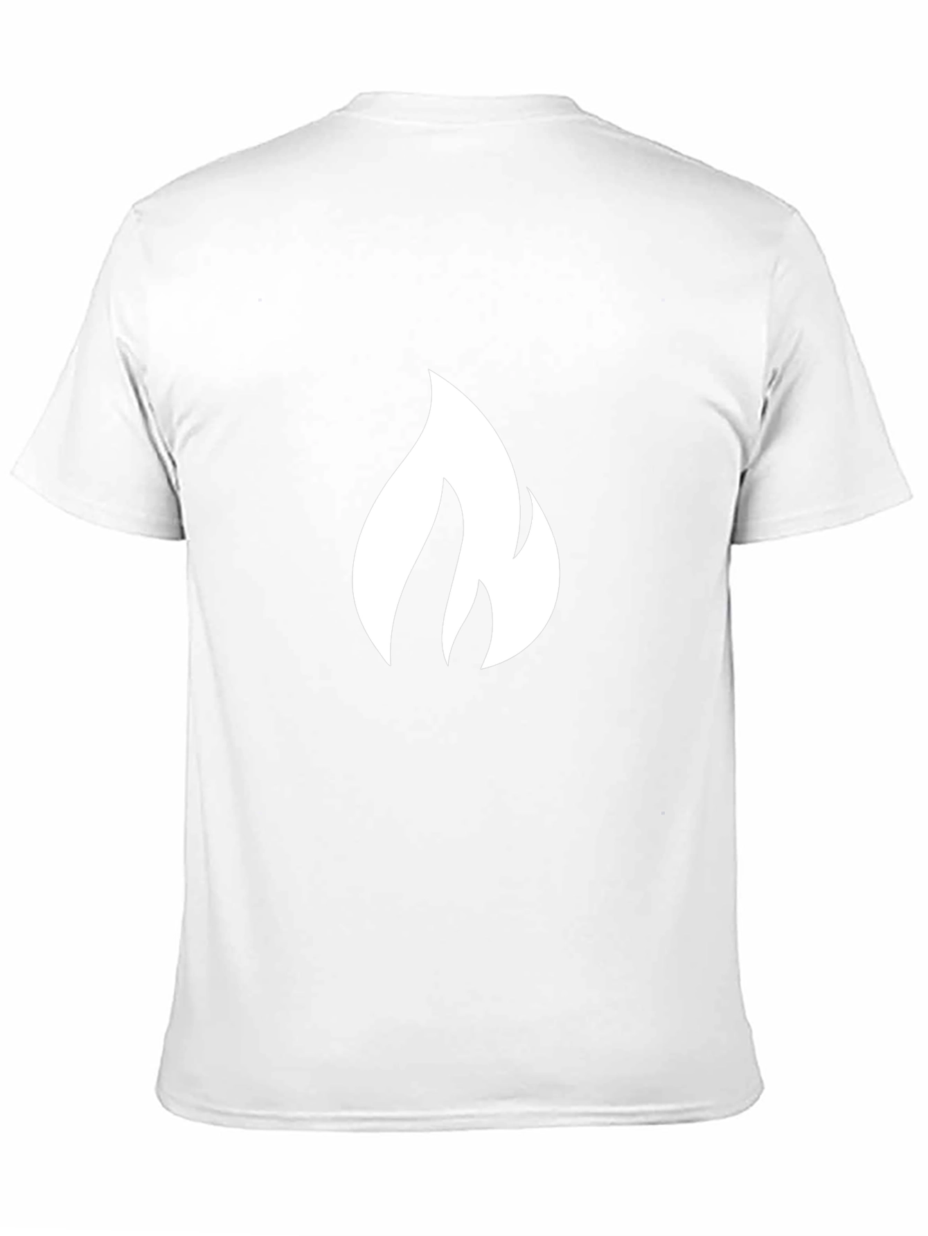 Black T-Shirt with White Flame Graphic