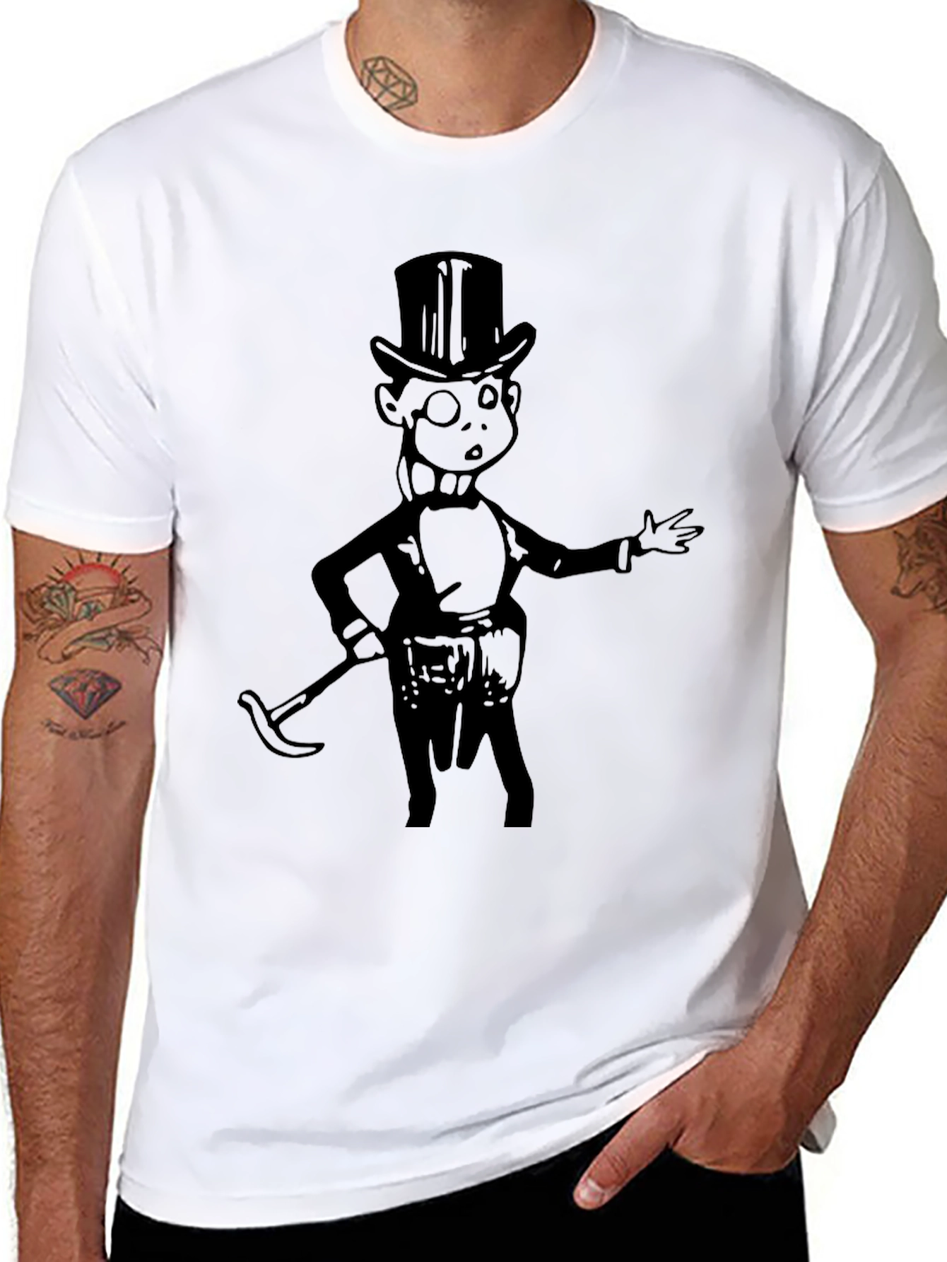Monopoly Man Graphic Tee - Black