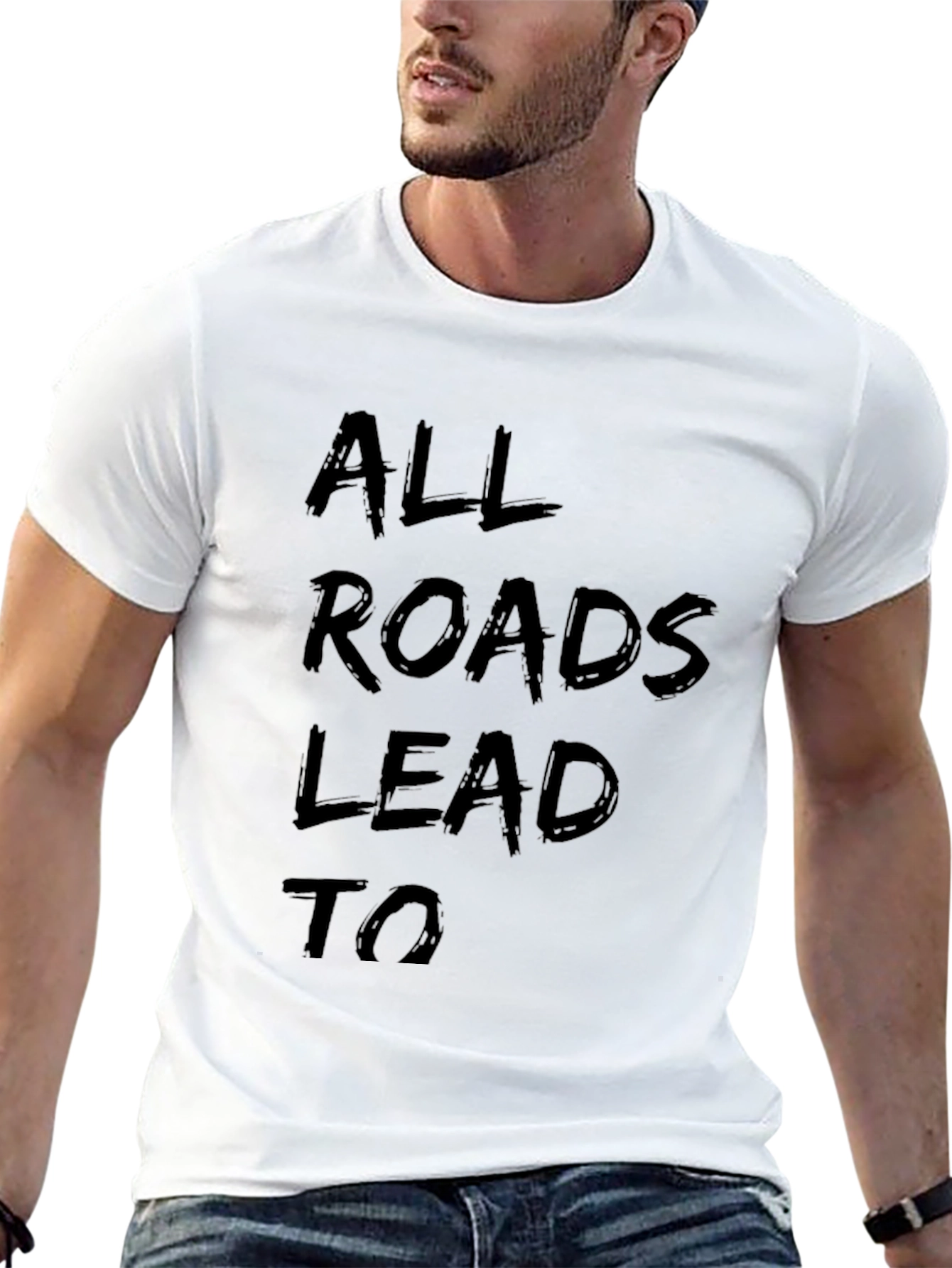 All Roads Lead To Graphic Black T-Shirt