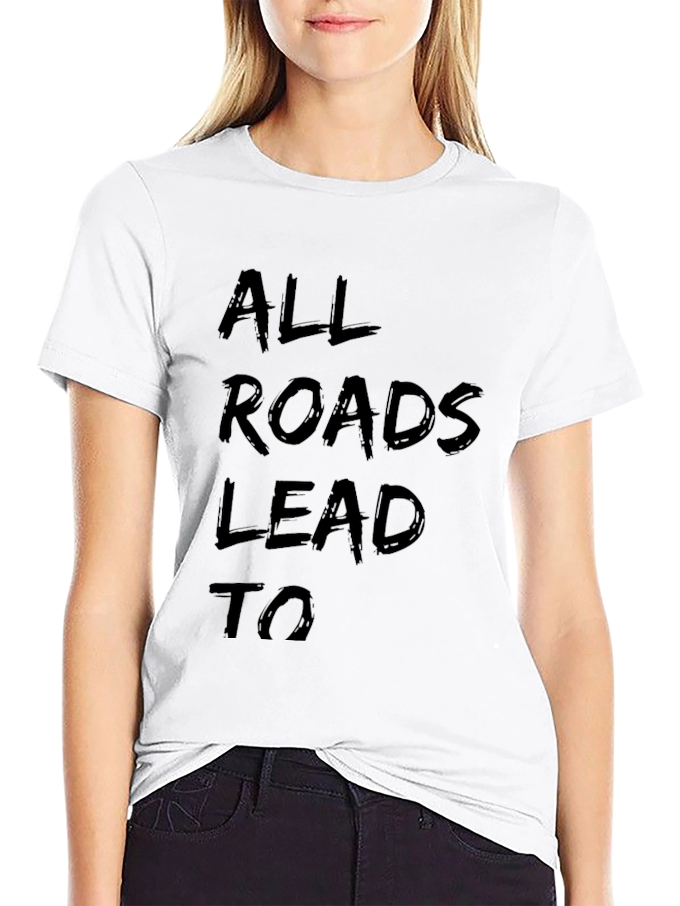 All Roads Lead To Graphic Black T-Shirt