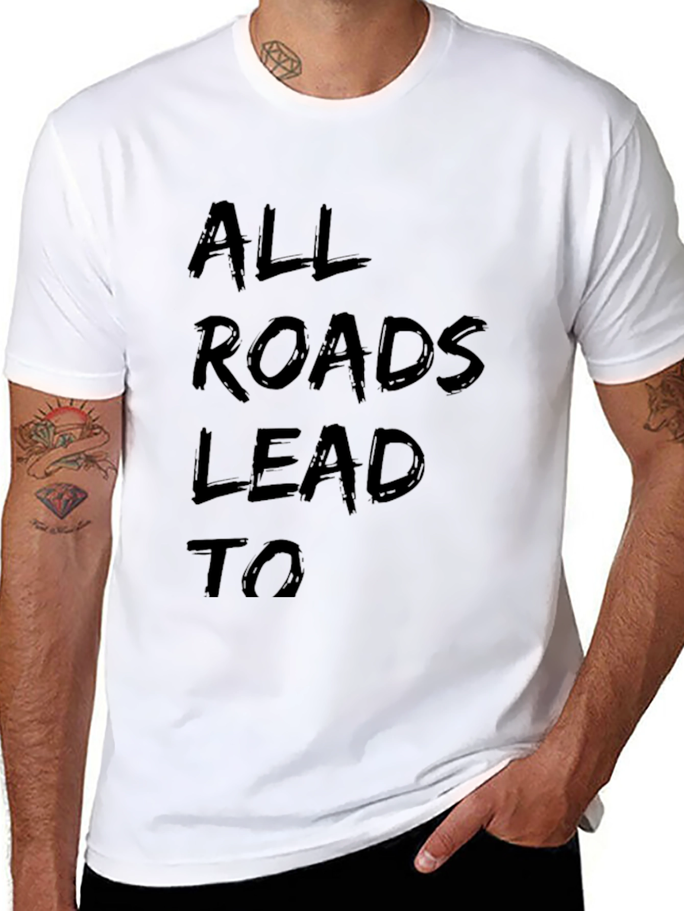 All Roads Lead To Graphic Black T-Shirt