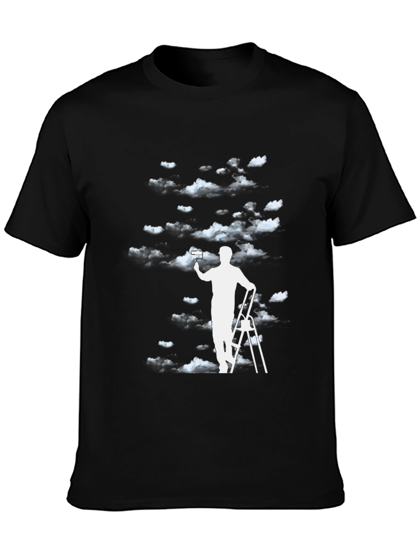 Cloud Painter Graphic Tee - Black Cotton T-Shirt