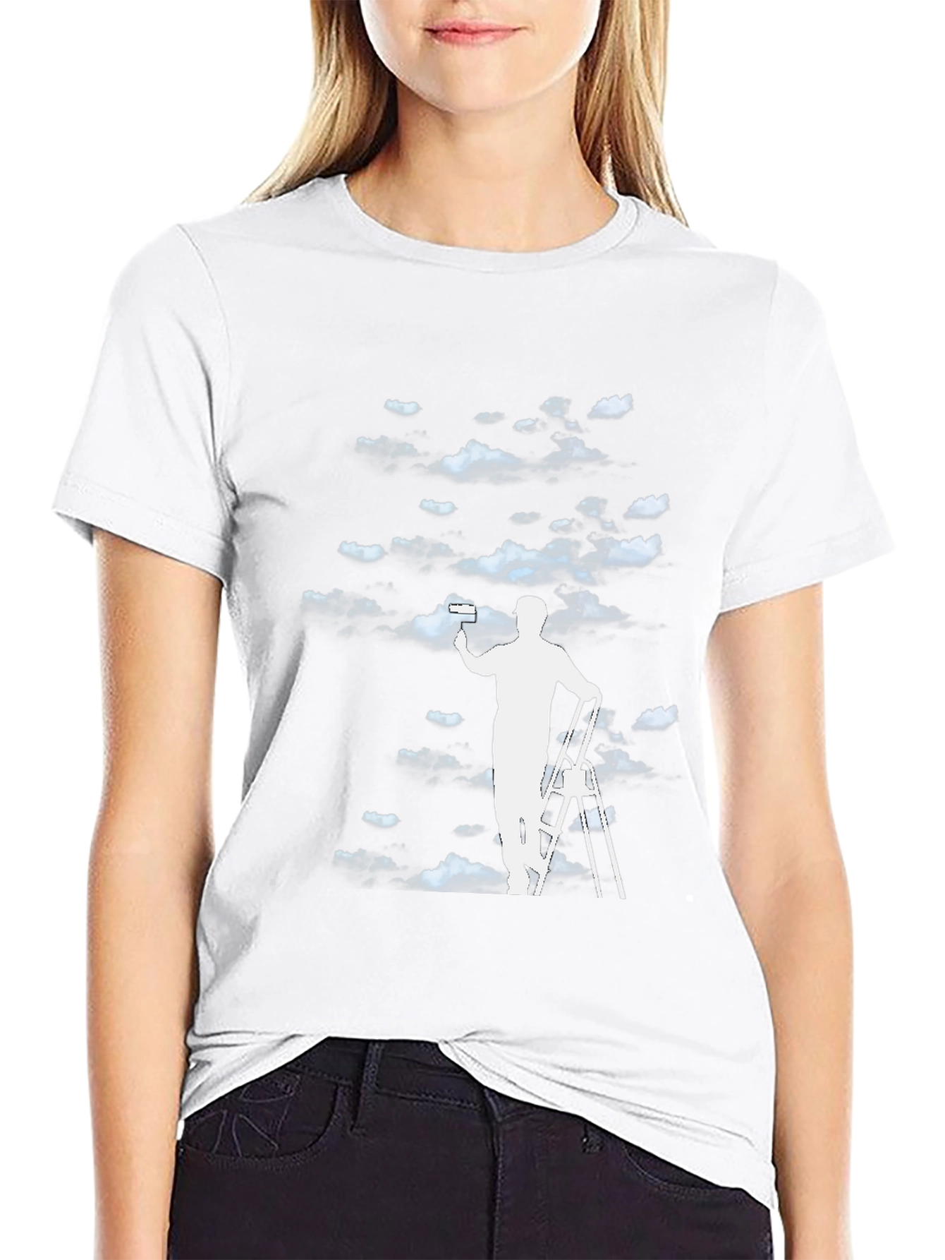 Cloud Painter Graphic Tee - Black Cotton T-Shirt