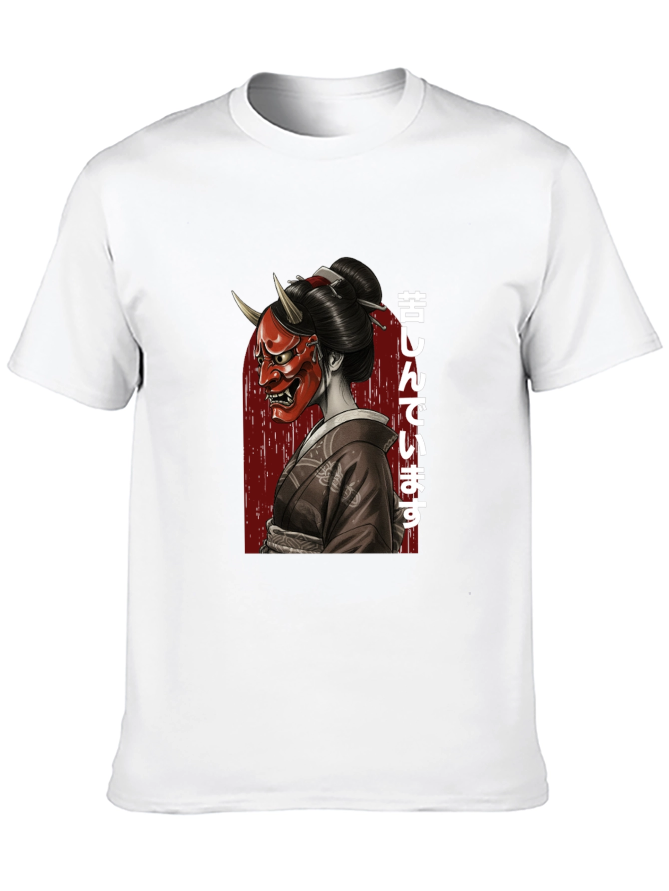 Japanese Oni Mask Geisha Graphic T-Shirt