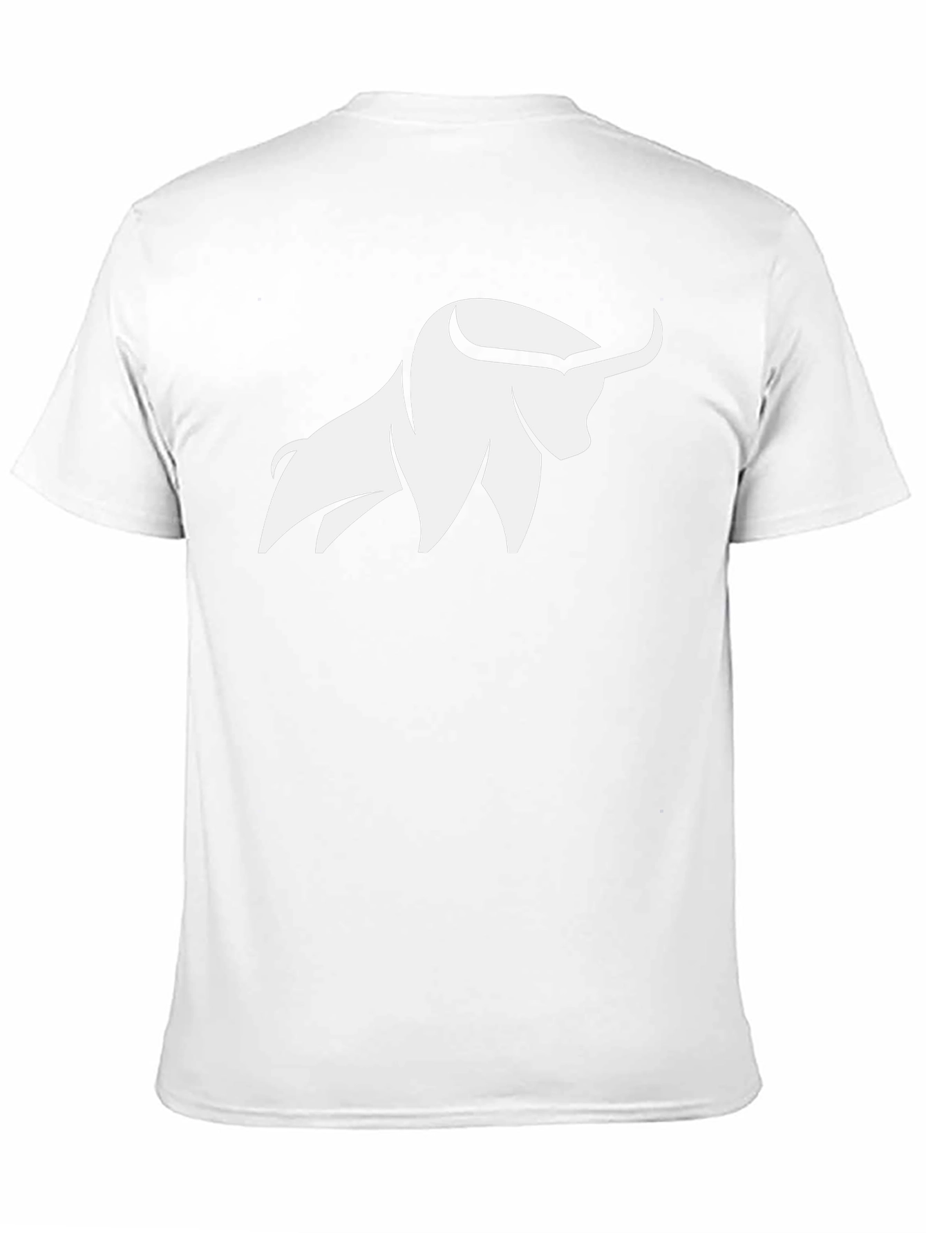 Black T-Shirt with White Bull Graphic