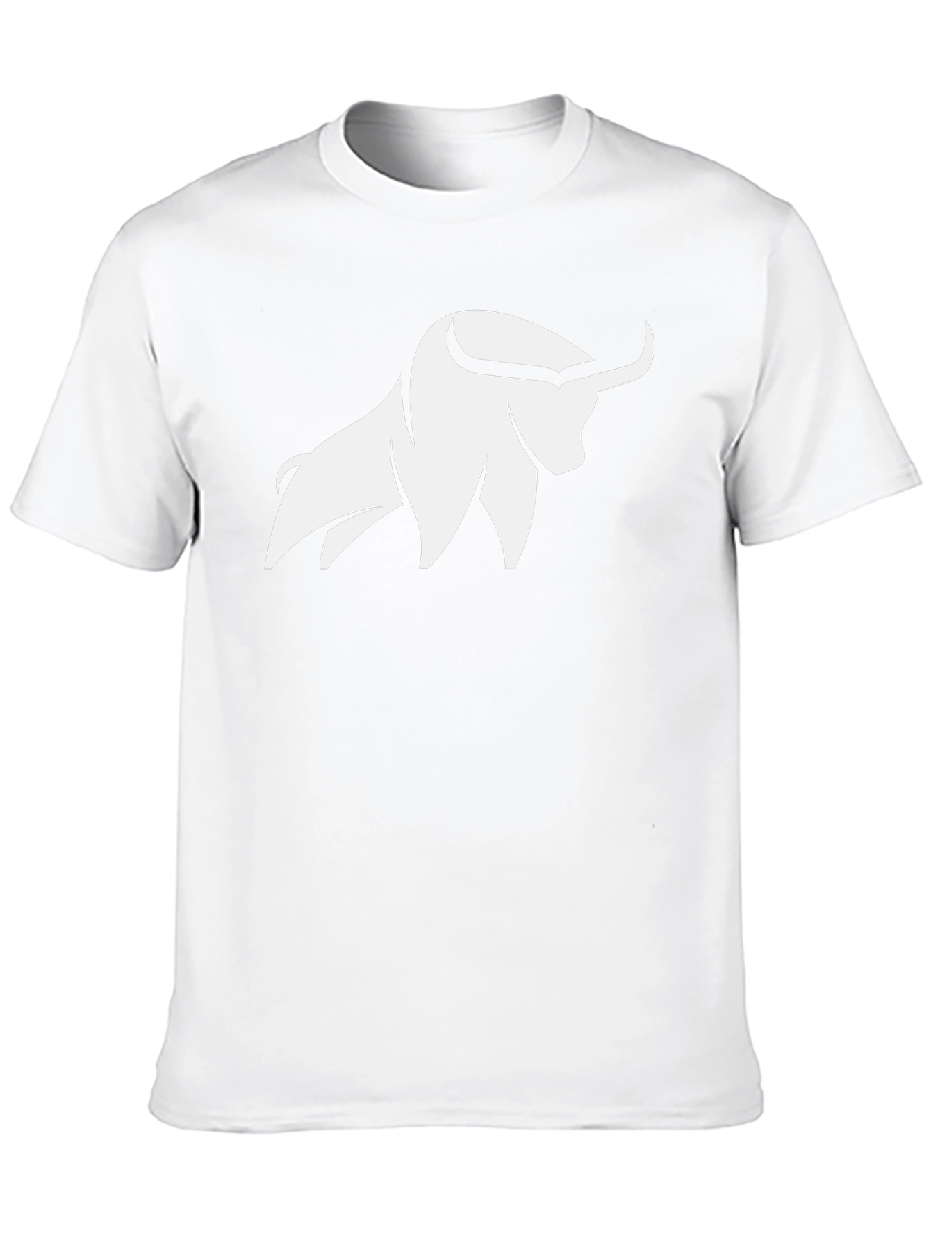 Black T-Shirt with White Bull Graphic