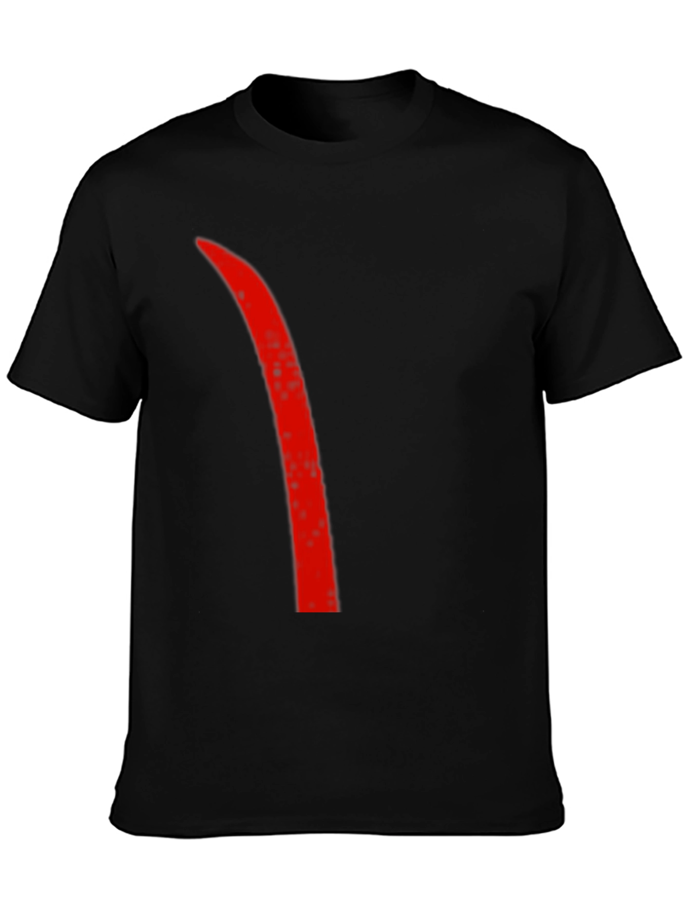 Mens Black T-Shirt with Red Accent Line