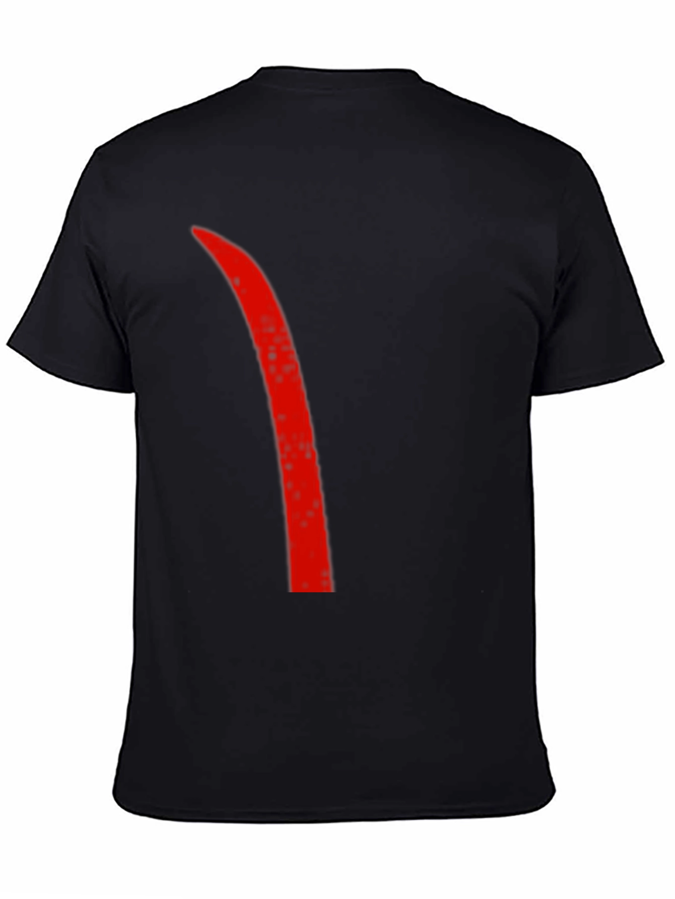 Mens Black T-Shirt with Red Accent Line