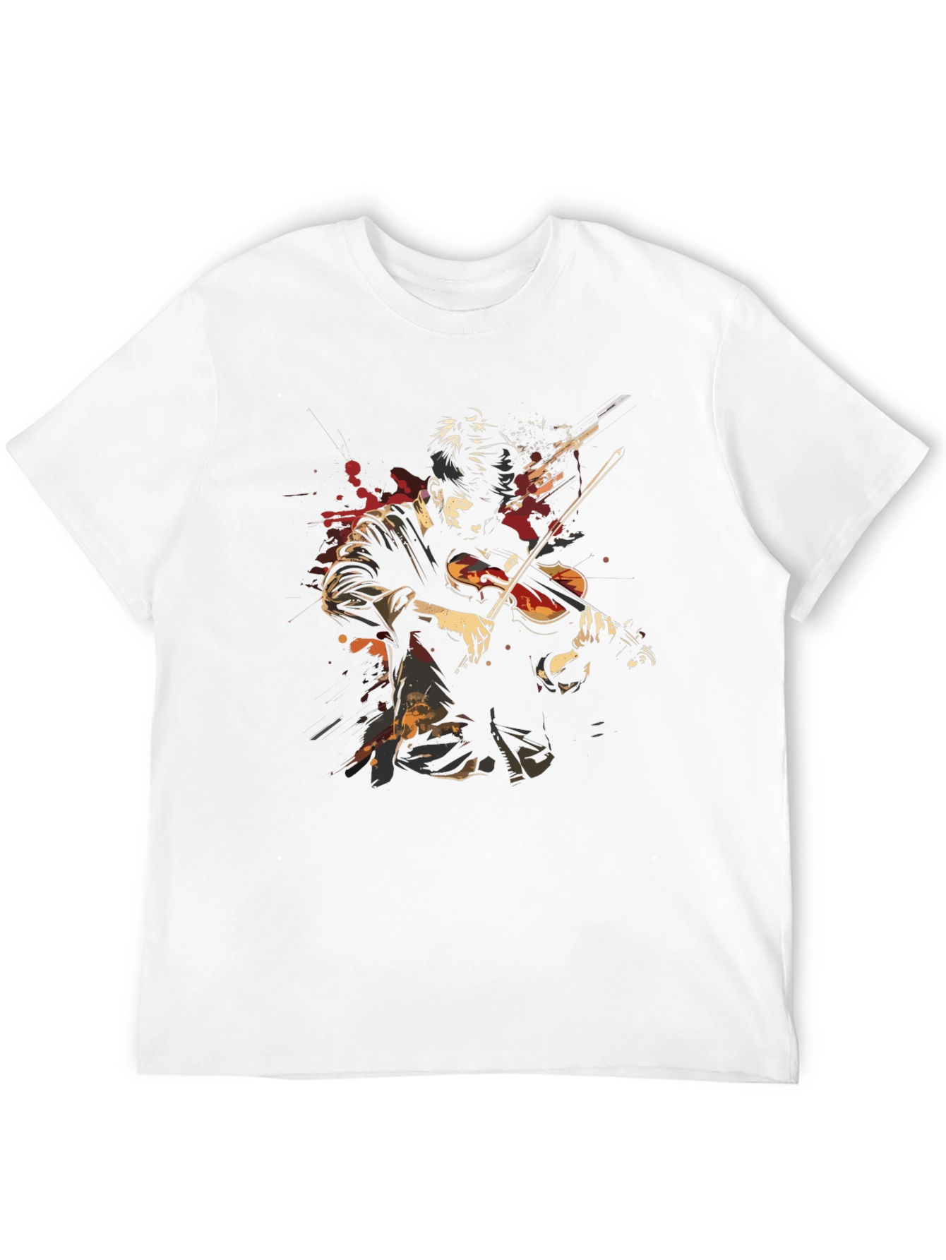 Violinist Graphic Print Black T-Shirt