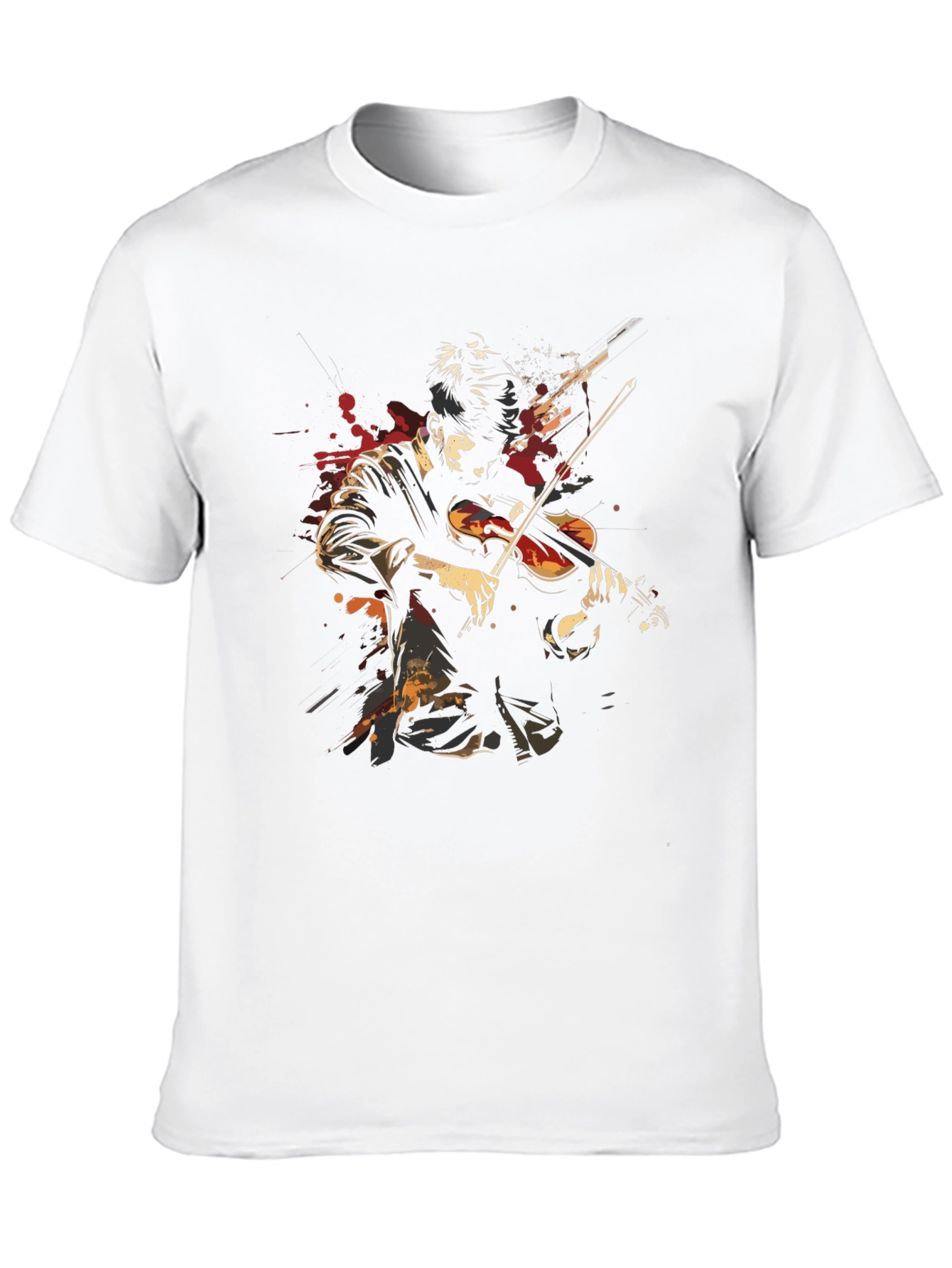 Violinist Graphic Print Black T-Shirt