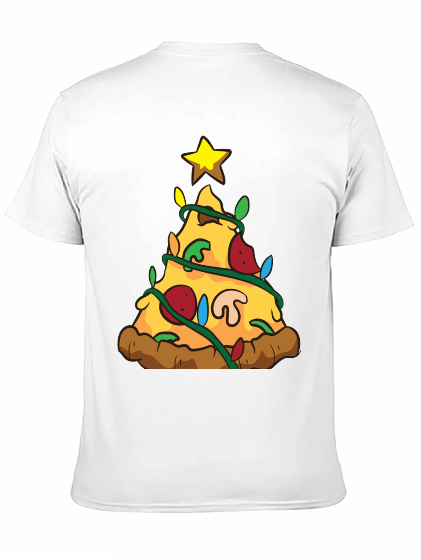 Pizza Christmas Tree Graphic T-Shirt