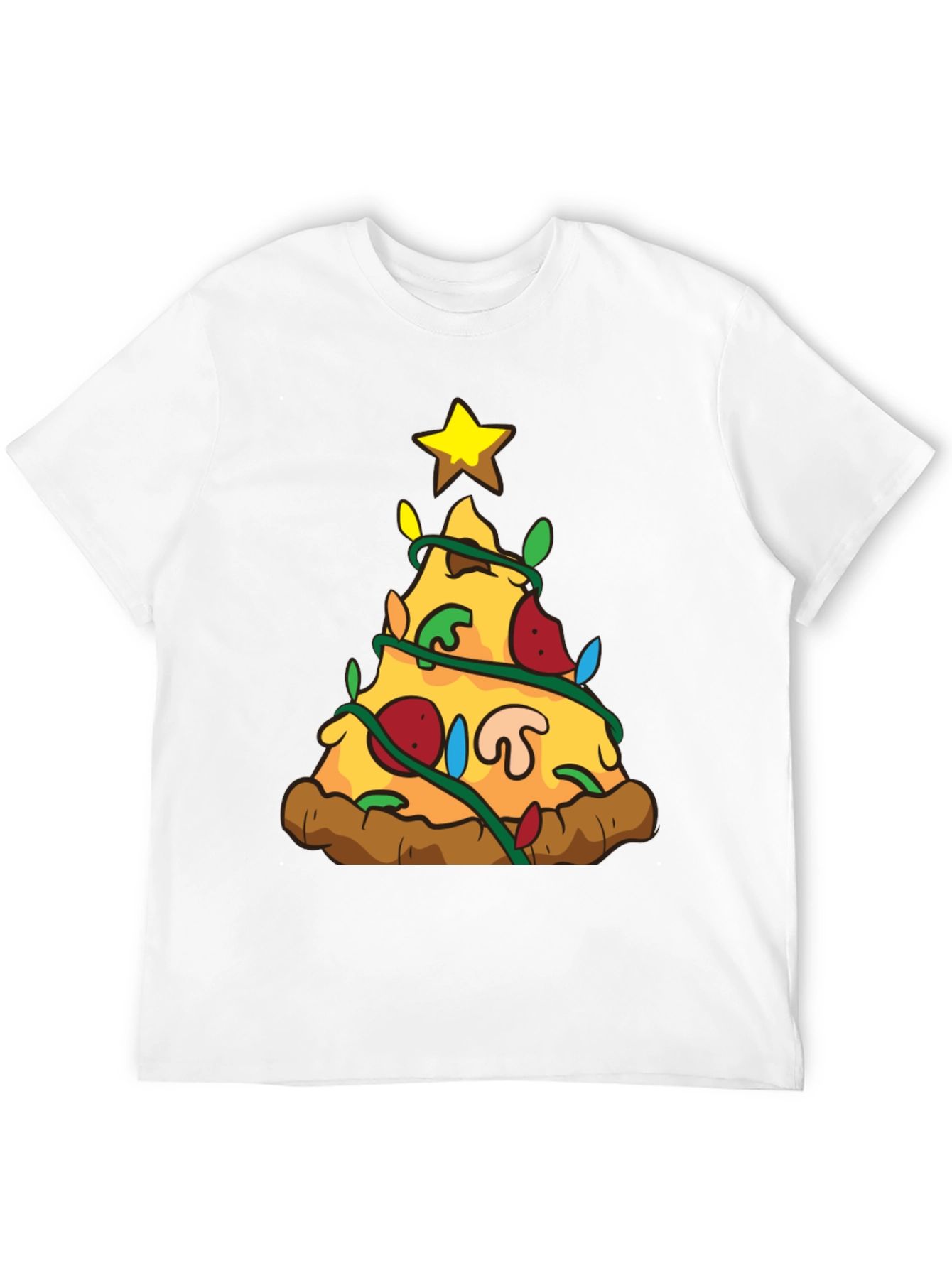 Pizza Christmas Tree Graphic T-Shirt