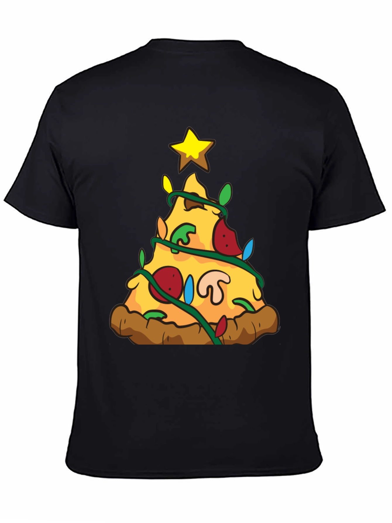 Pizza Christmas Tree Graphic T-Shirt
