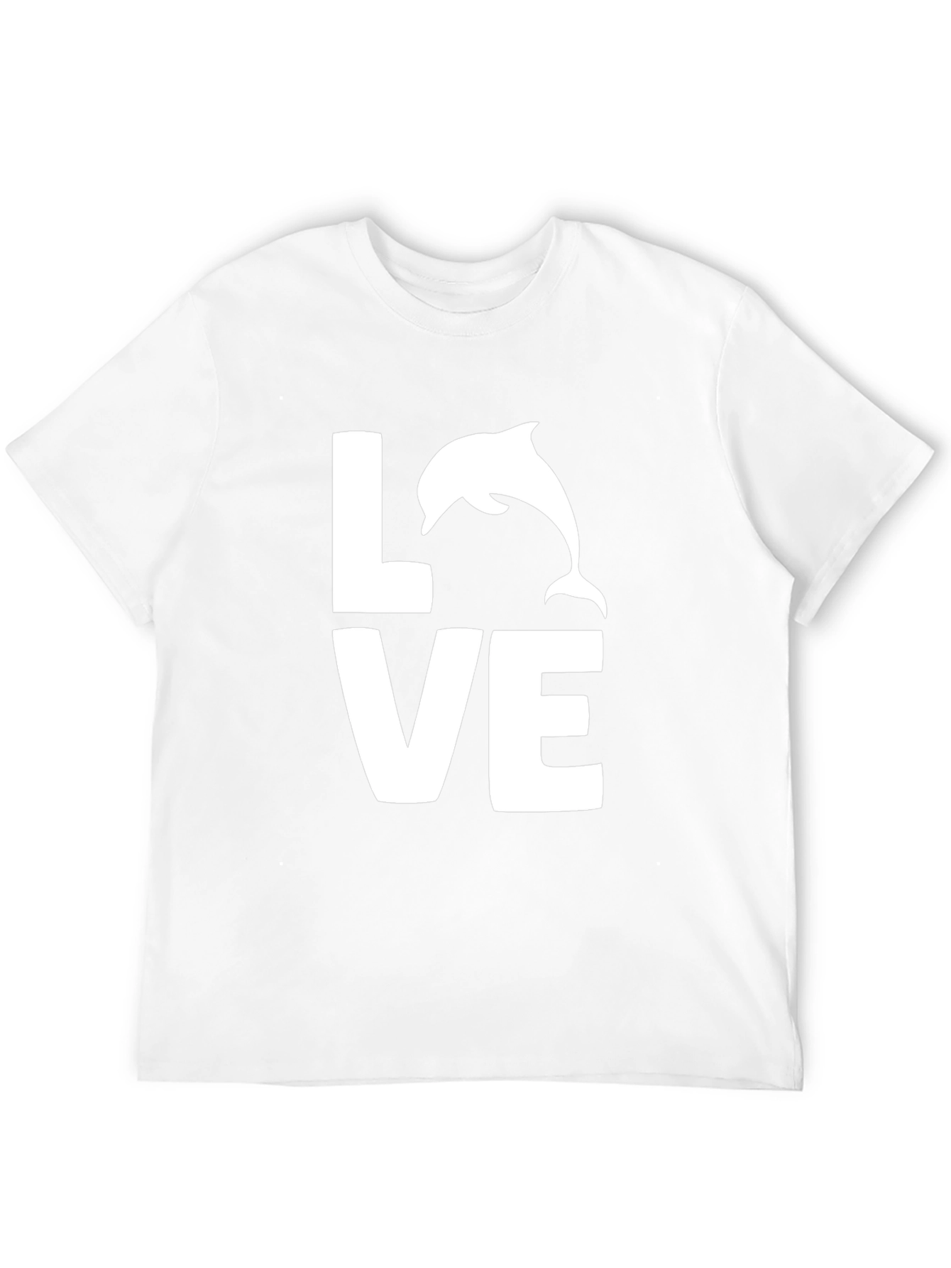 Love Dolphin Graphic Tee - Black Cotton T-Shirt