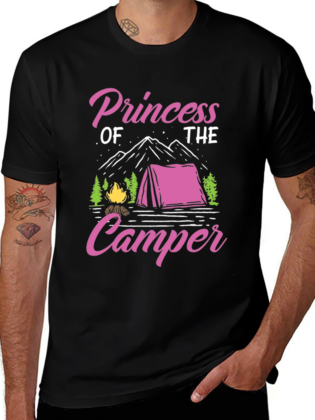Princess of the Camper Black T-Shirt