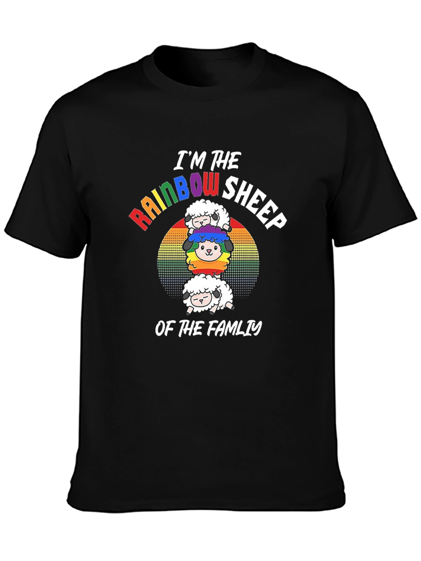Rainbow Sheep Family LGBTQ+ Pride T-Shirt