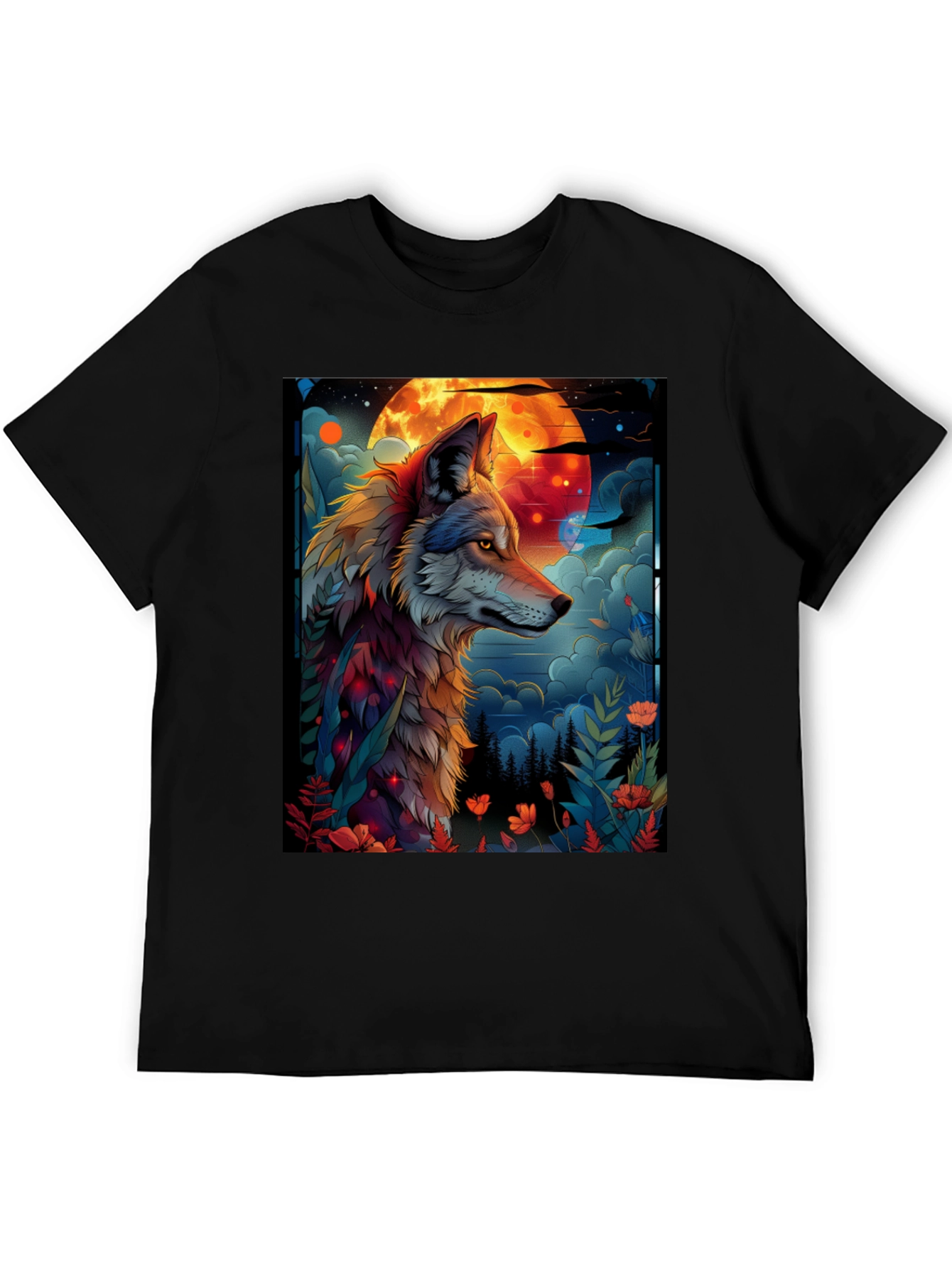 Wolf Moon Graphic Tee - Unique Design