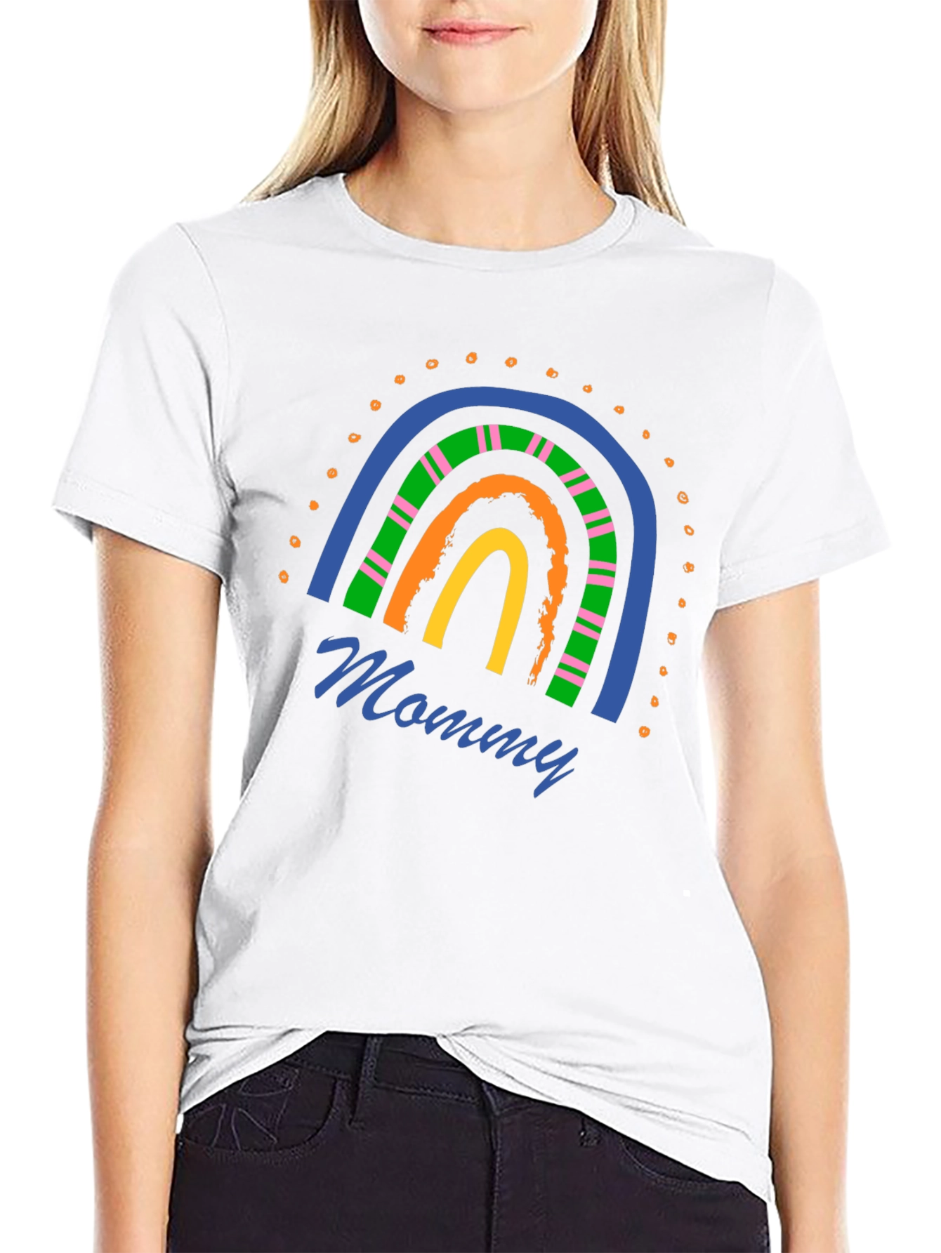 Mommy Rainbow Graphic T-Shirt - Stylish Casual Wear