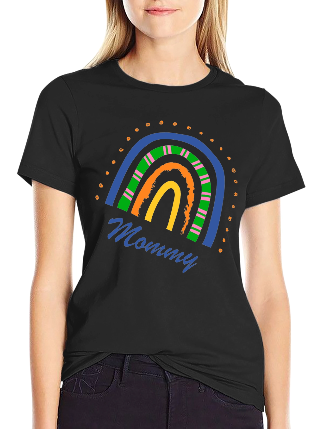 Mommy Rainbow Graphic T-Shirt - Stylish Casual Wear