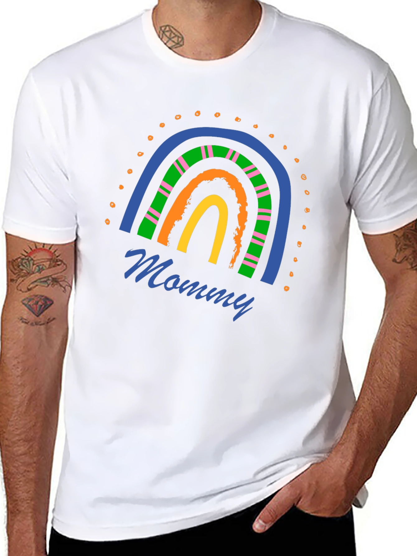 Mommy Rainbow Graphic T-Shirt - Stylish Casual Wear