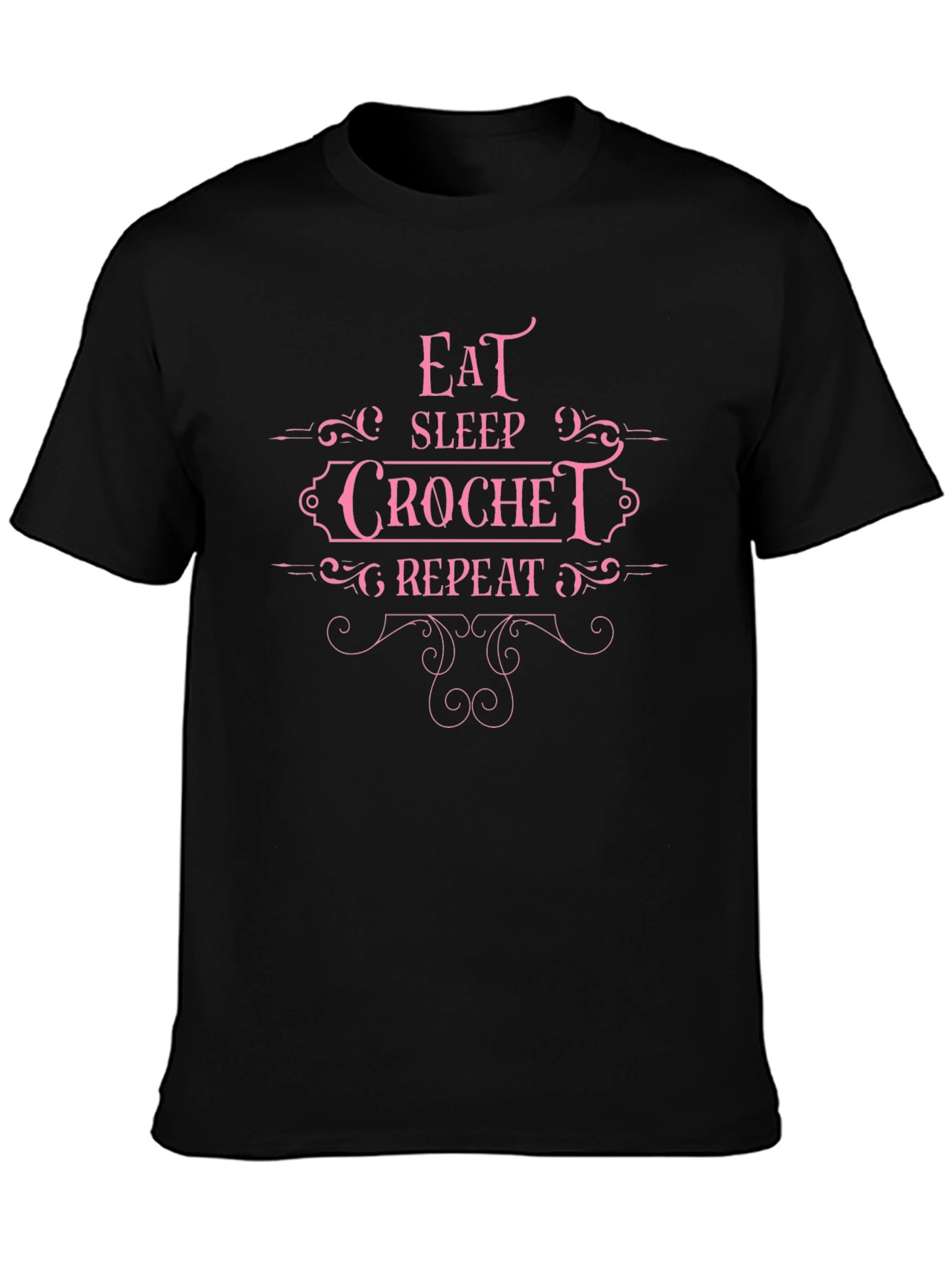 Eat Sleep Crochet Repeat Graphic Tee