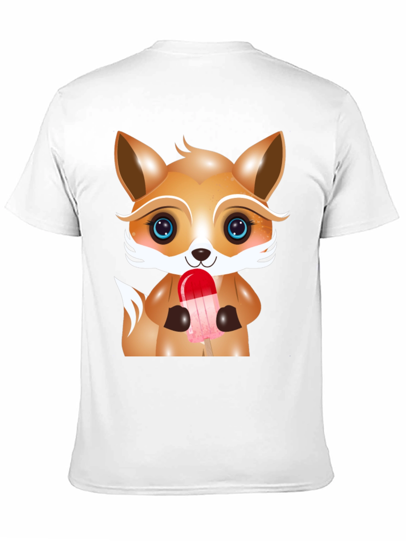 Cute Cartoon Fox Ice Cream Graphic Tee