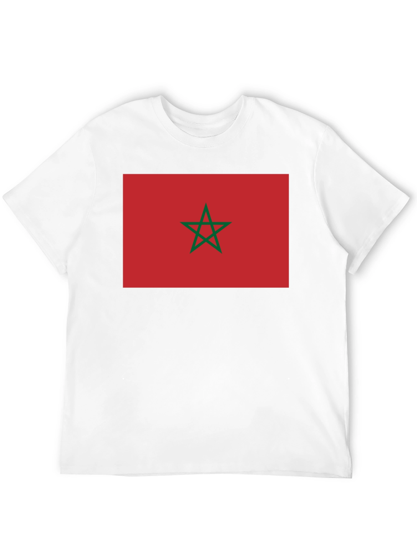 Morocco Flag Graphic Tee - Black Cotton T-Shirt