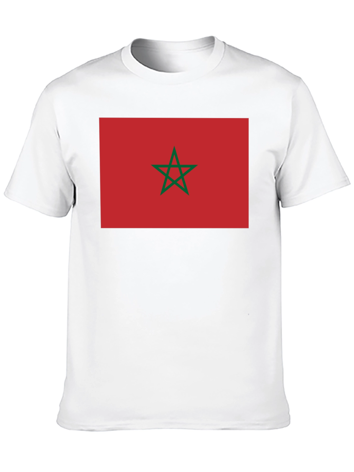 Morocco Flag Graphic Tee - Black Cotton T-Shirt
