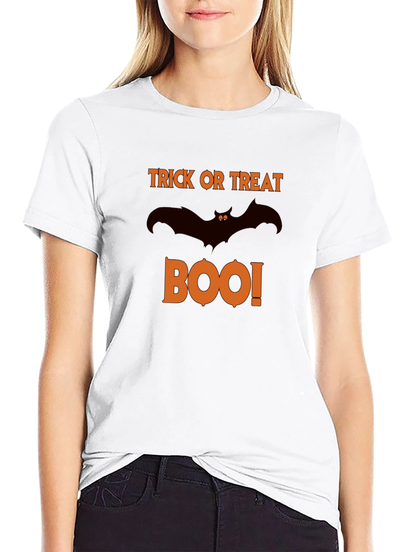 Halloween Trick or Treat Boo Bat Graphic T-Shirt