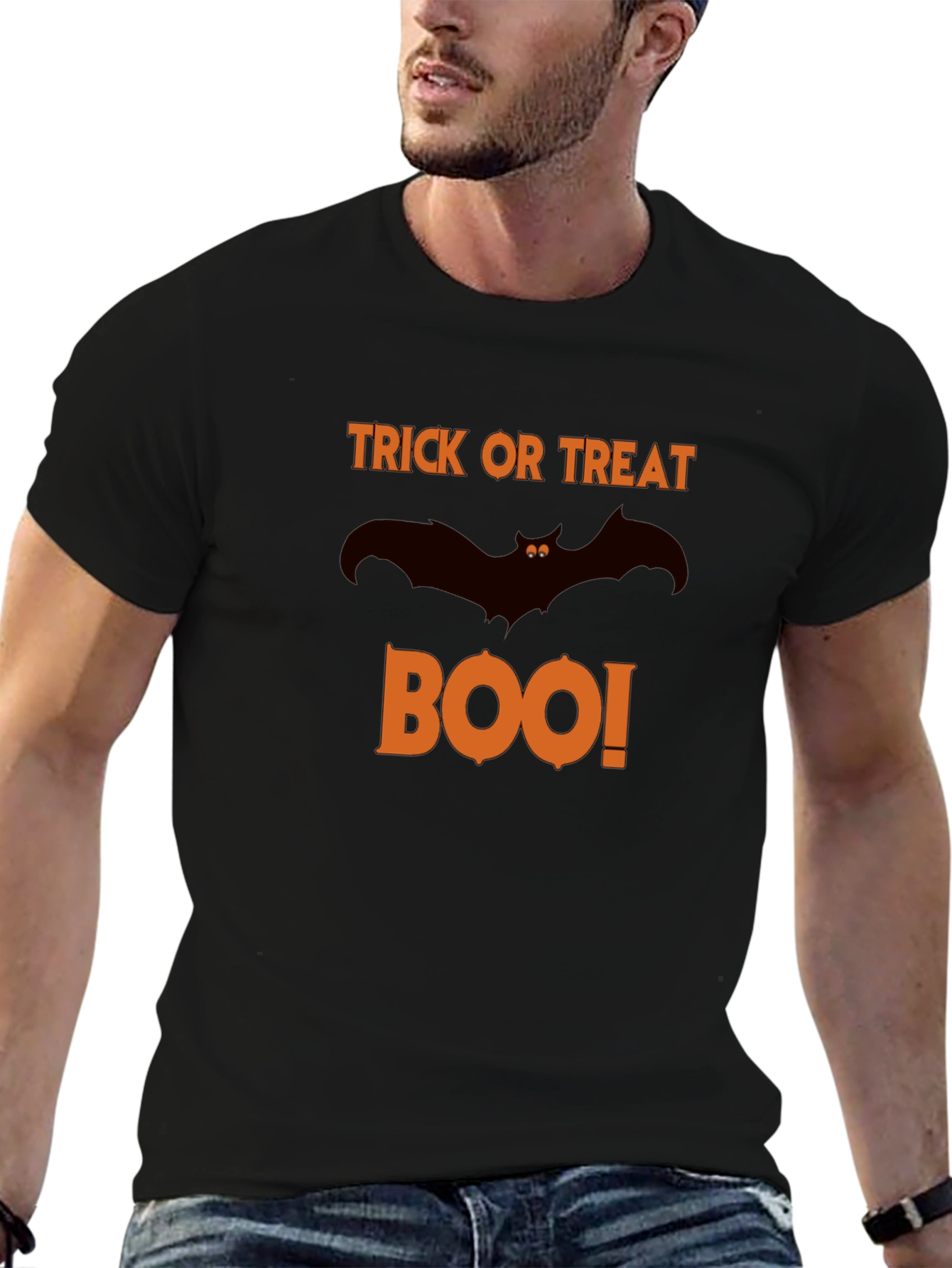 Halloween Trick or Treat Boo Bat Graphic T-Shirt