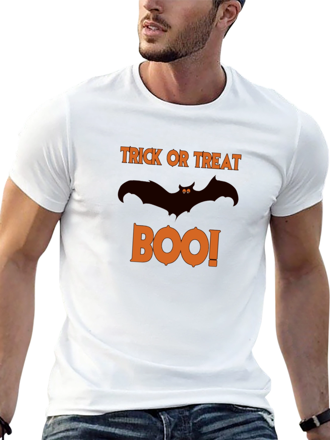 Halloween Trick or Treat Boo Bat Graphic T-Shirt