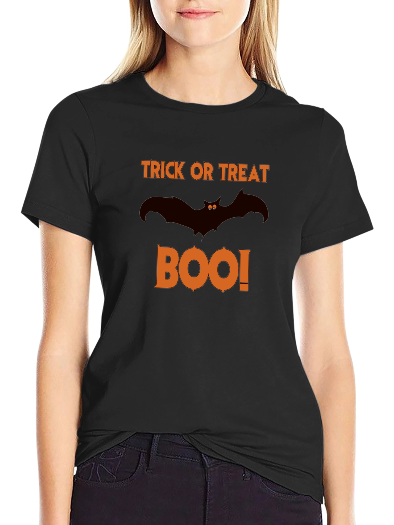 Halloween Trick or Treat Boo Bat Graphic T-Shirt