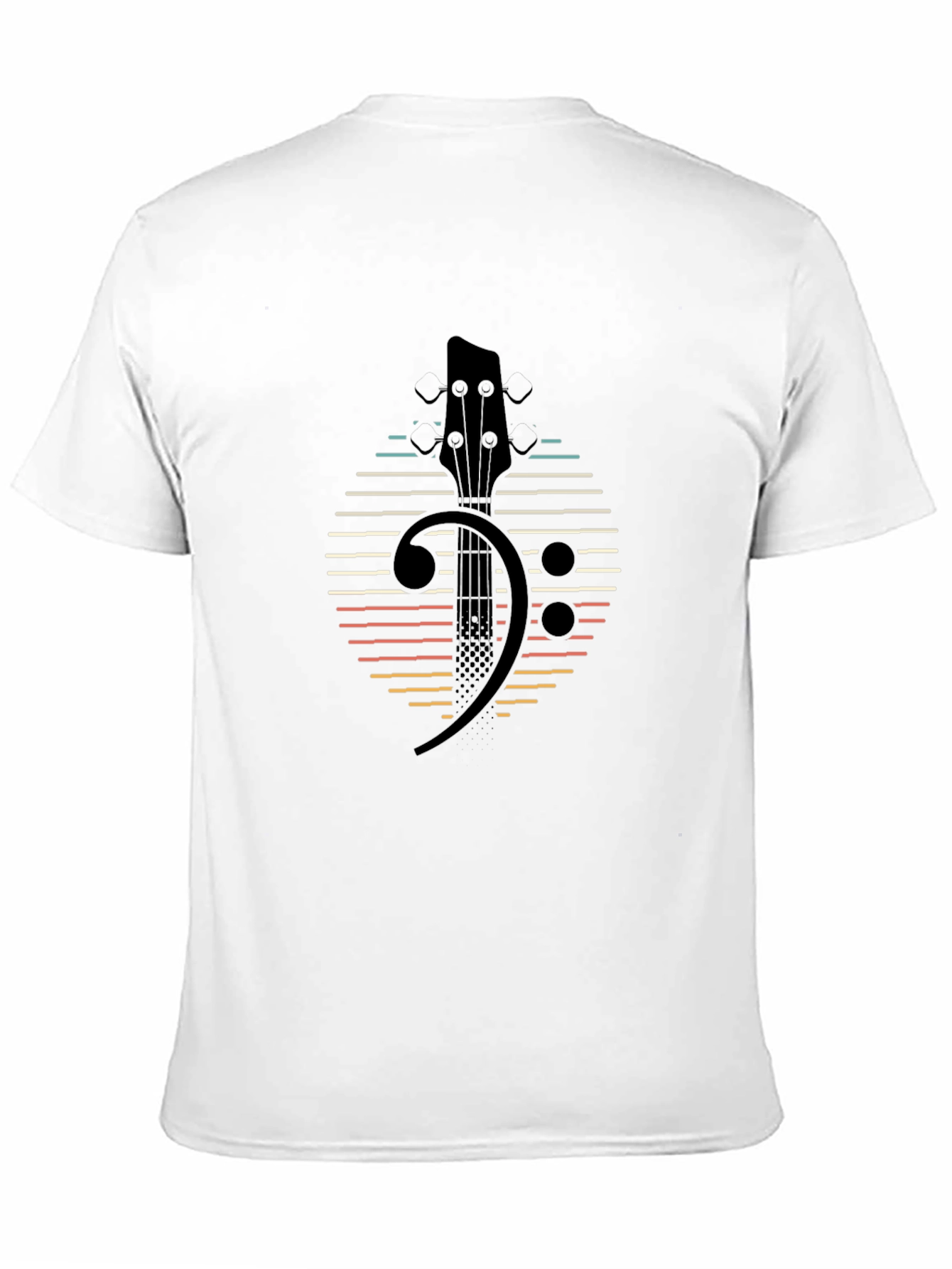 Bass Clef Guitar Retro Style T-Shirt