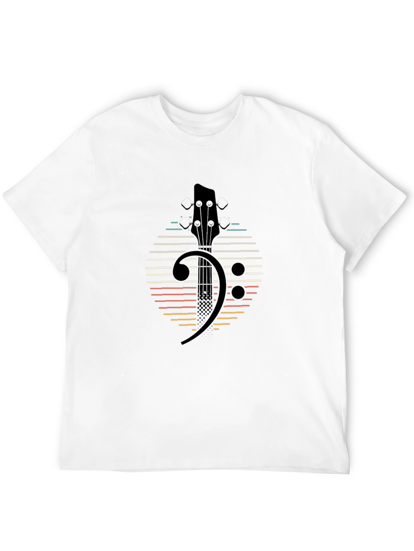 Bass Clef Guitar Retro Style T-Shirt