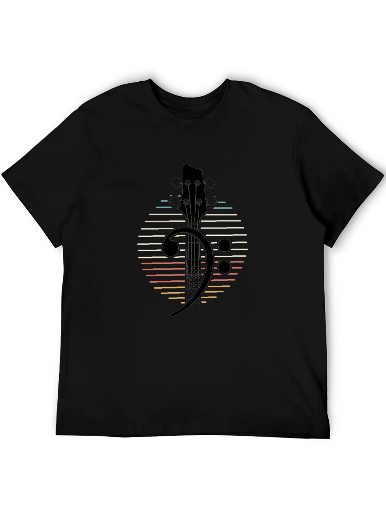 Bass Clef Guitar Retro Style T-Shirt