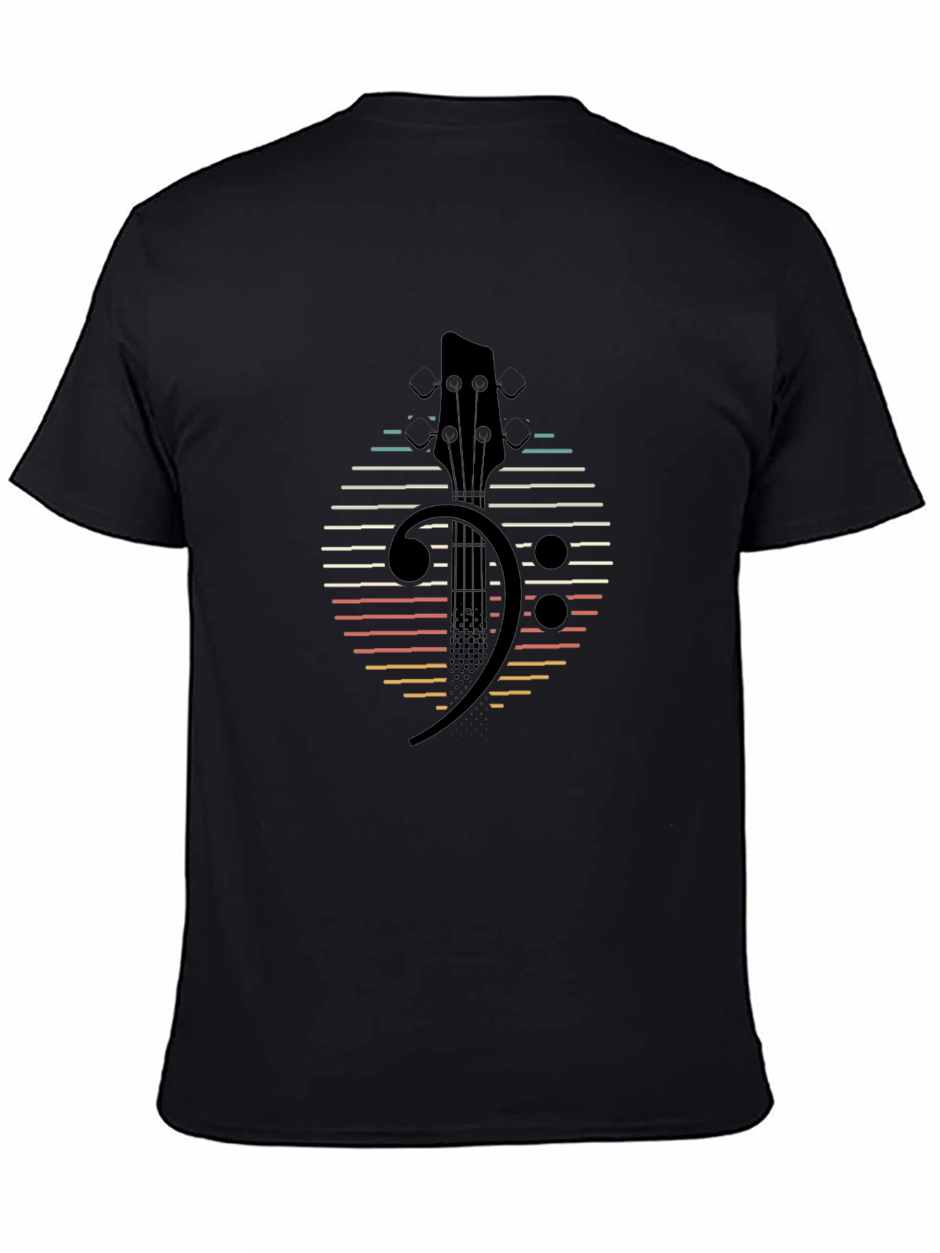 Bass Clef Guitar Retro Style T-Shirt